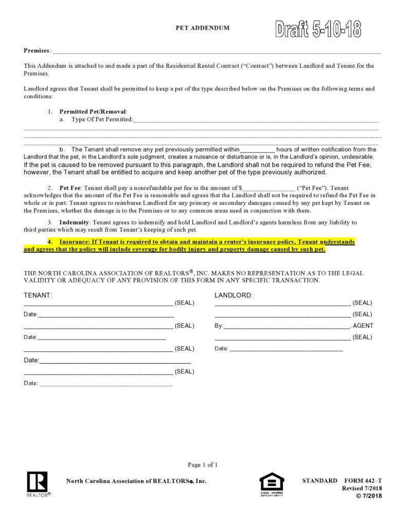 39 Free Pet Addendum Forms to Rental Agreement [DOC, PDF]