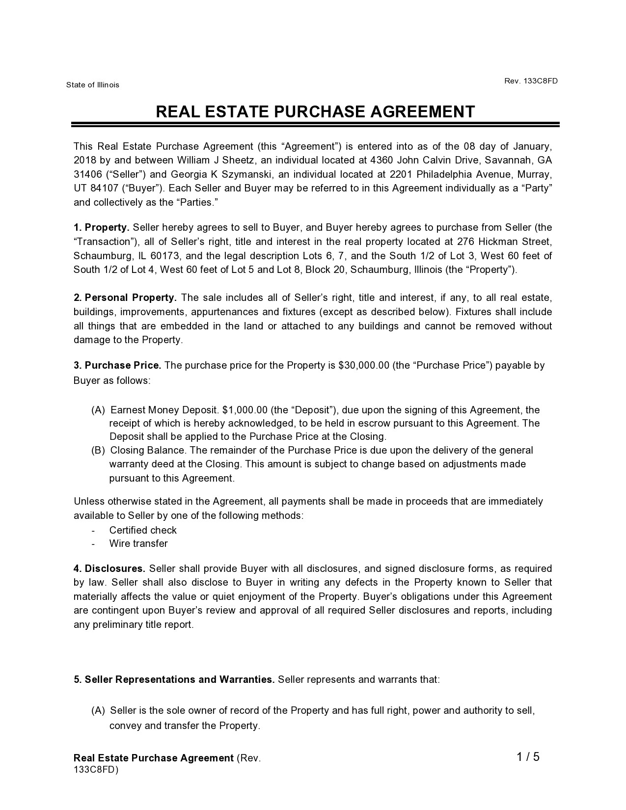 Free real estate purchase agreement 21