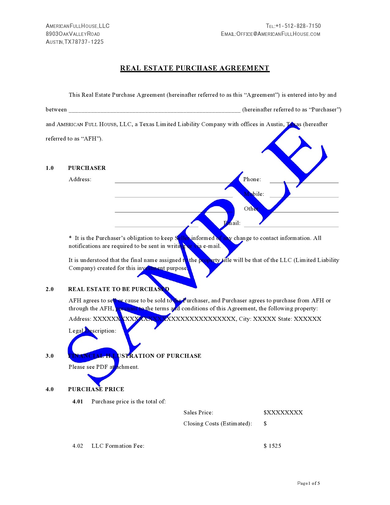 Free real estate purchase agreement 38
