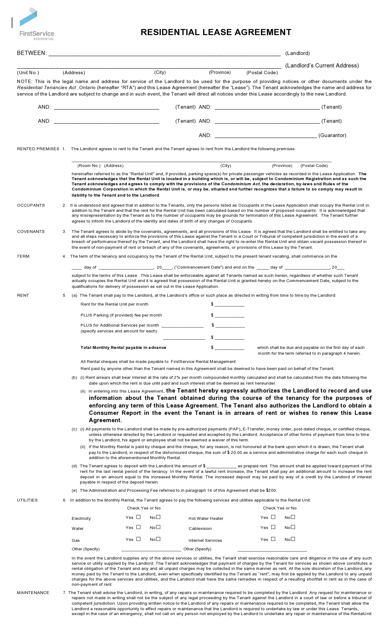 Free residential lease agreement 02