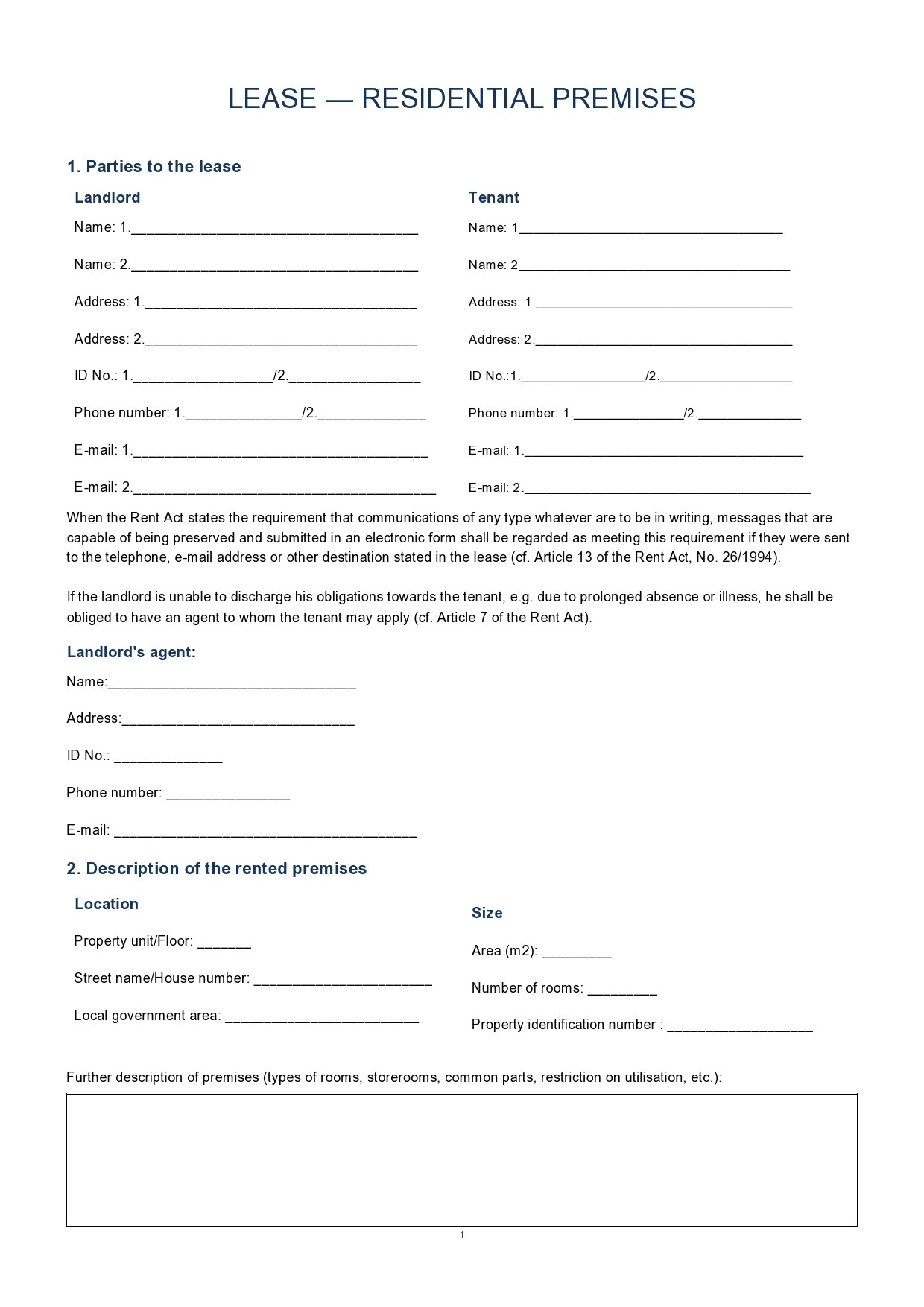 Free residential lease agreement 10