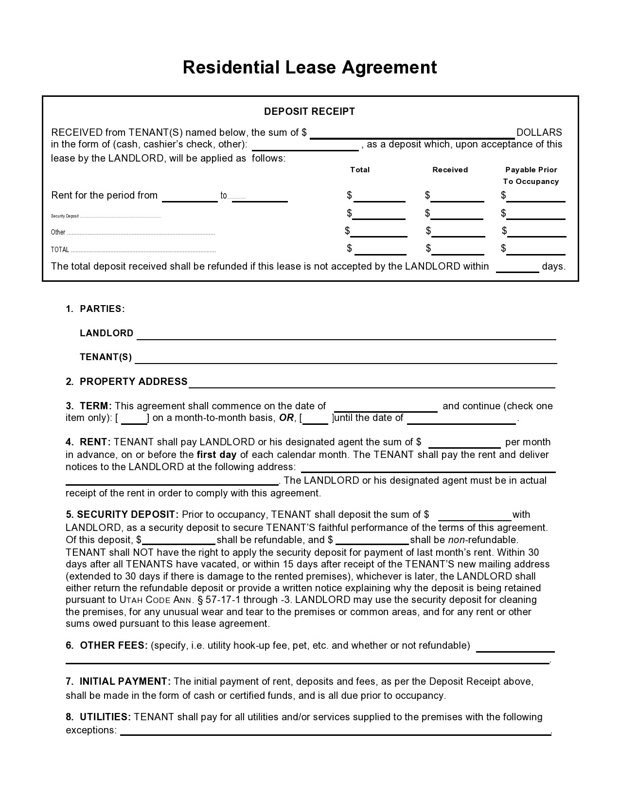 Free residential lease agreement 18