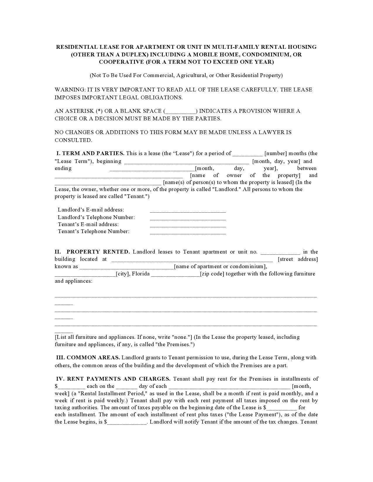 Free residential lease agreement 30