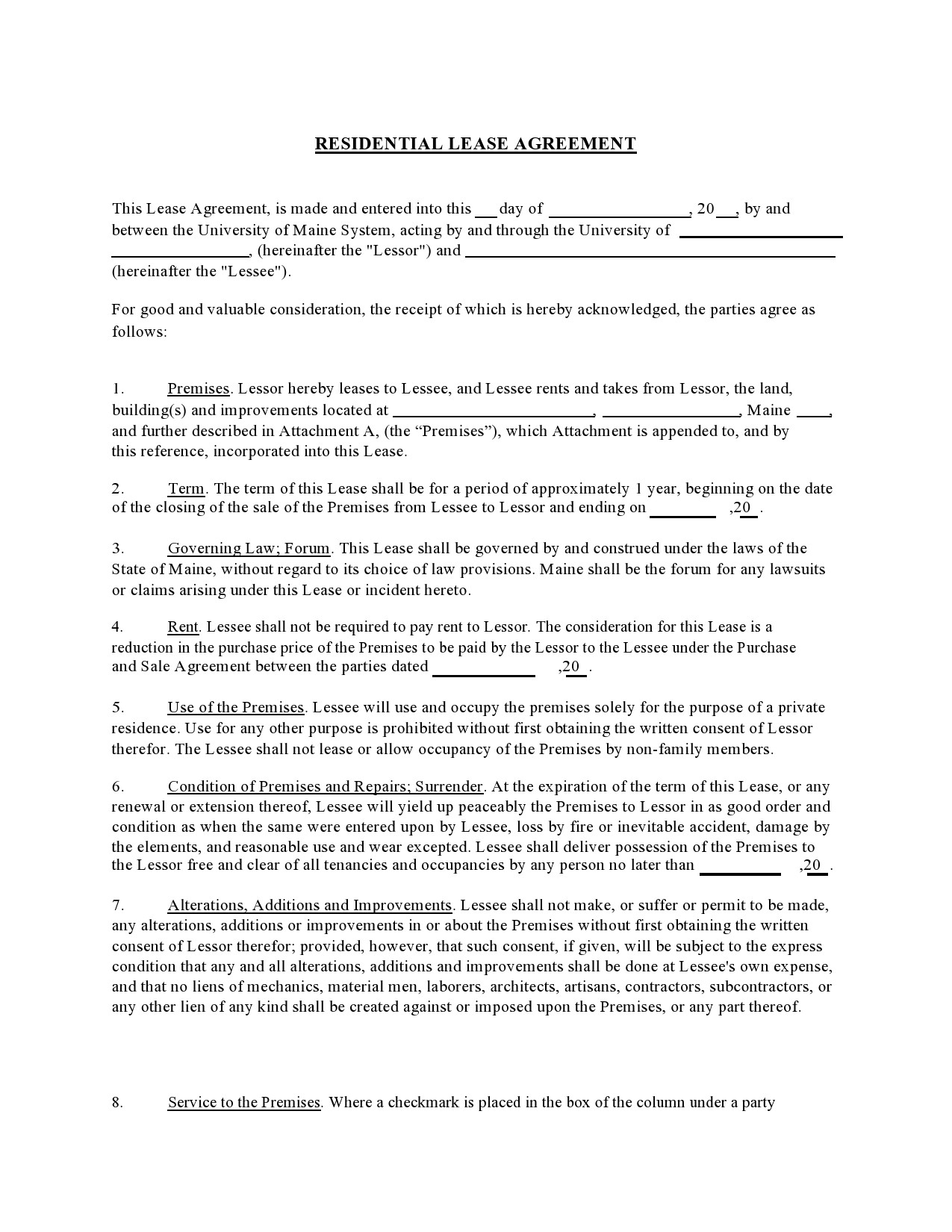 Free residential lease agreement 33