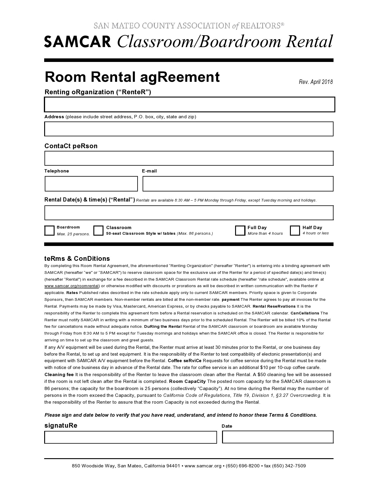 Free room rental agreement 14