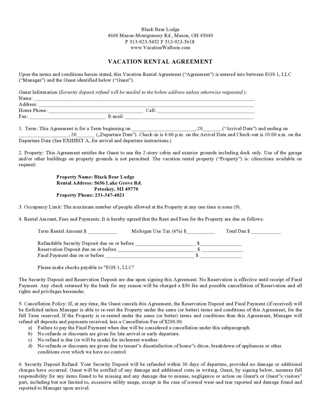 Free vacation rental agreement 21