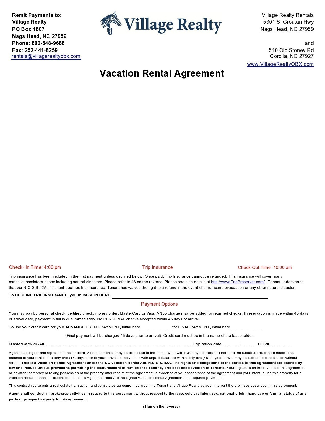 Free vacation rental agreement 25