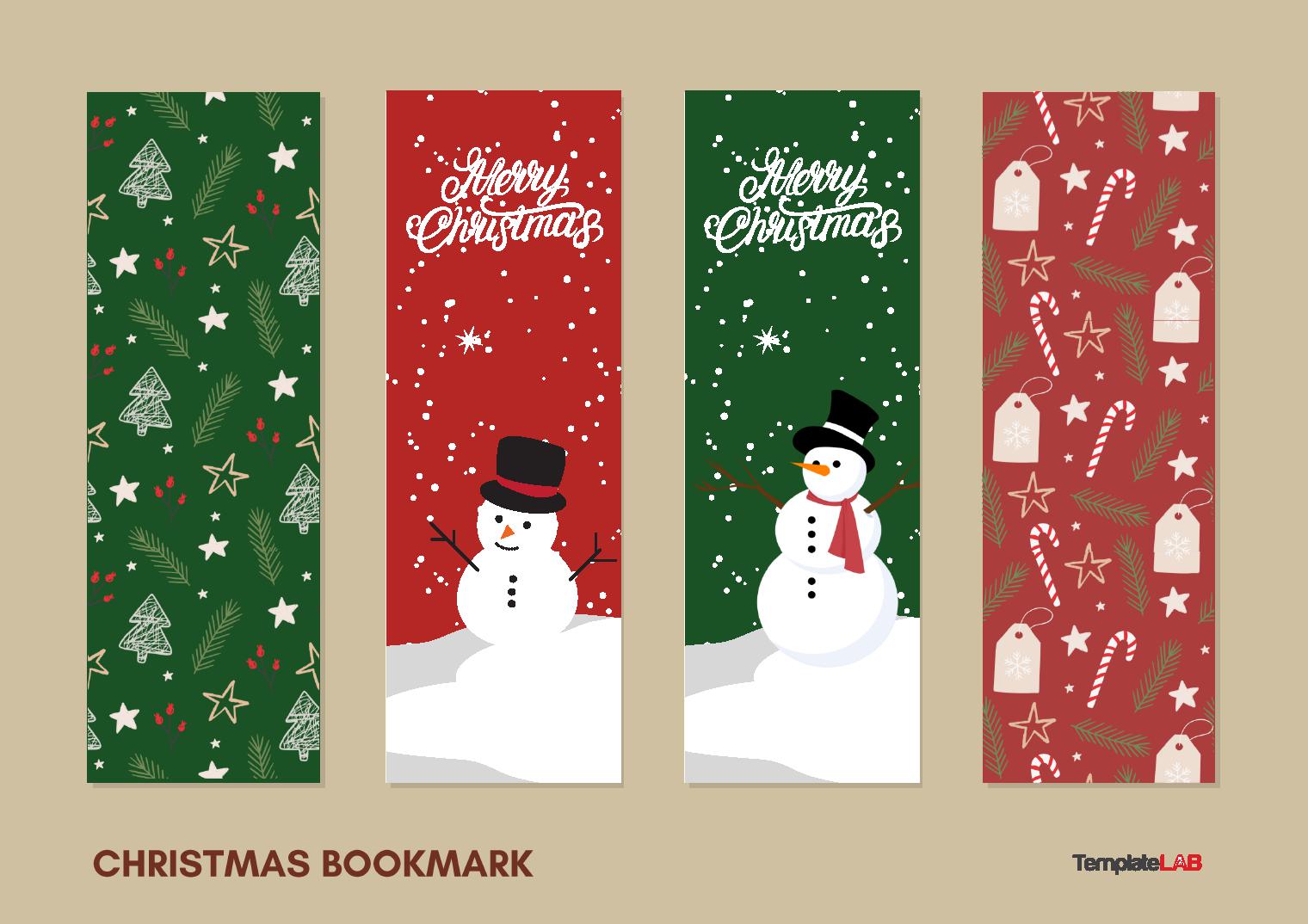 Free Christmas Bookmark Template