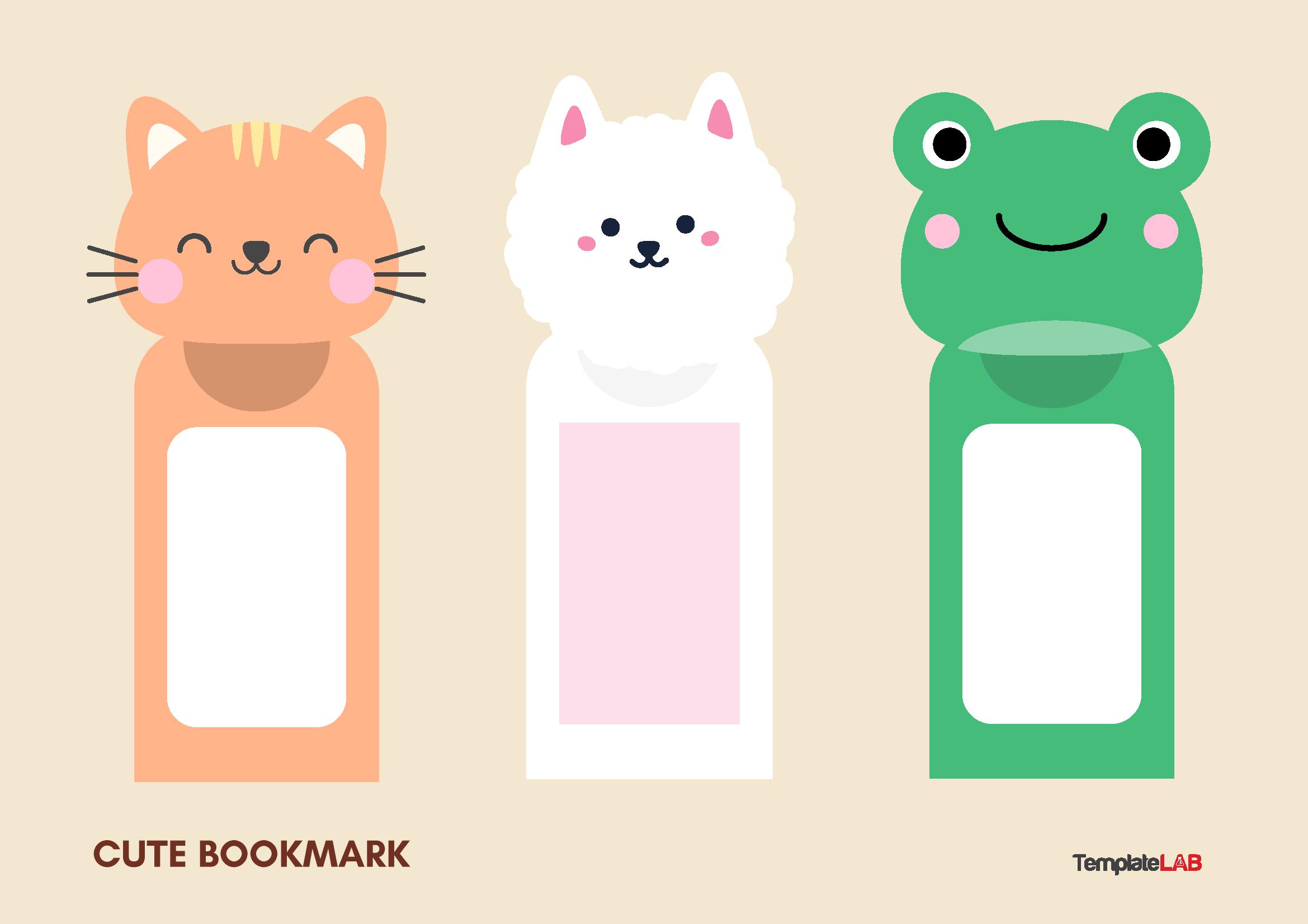 Free Cute Bookmark Template