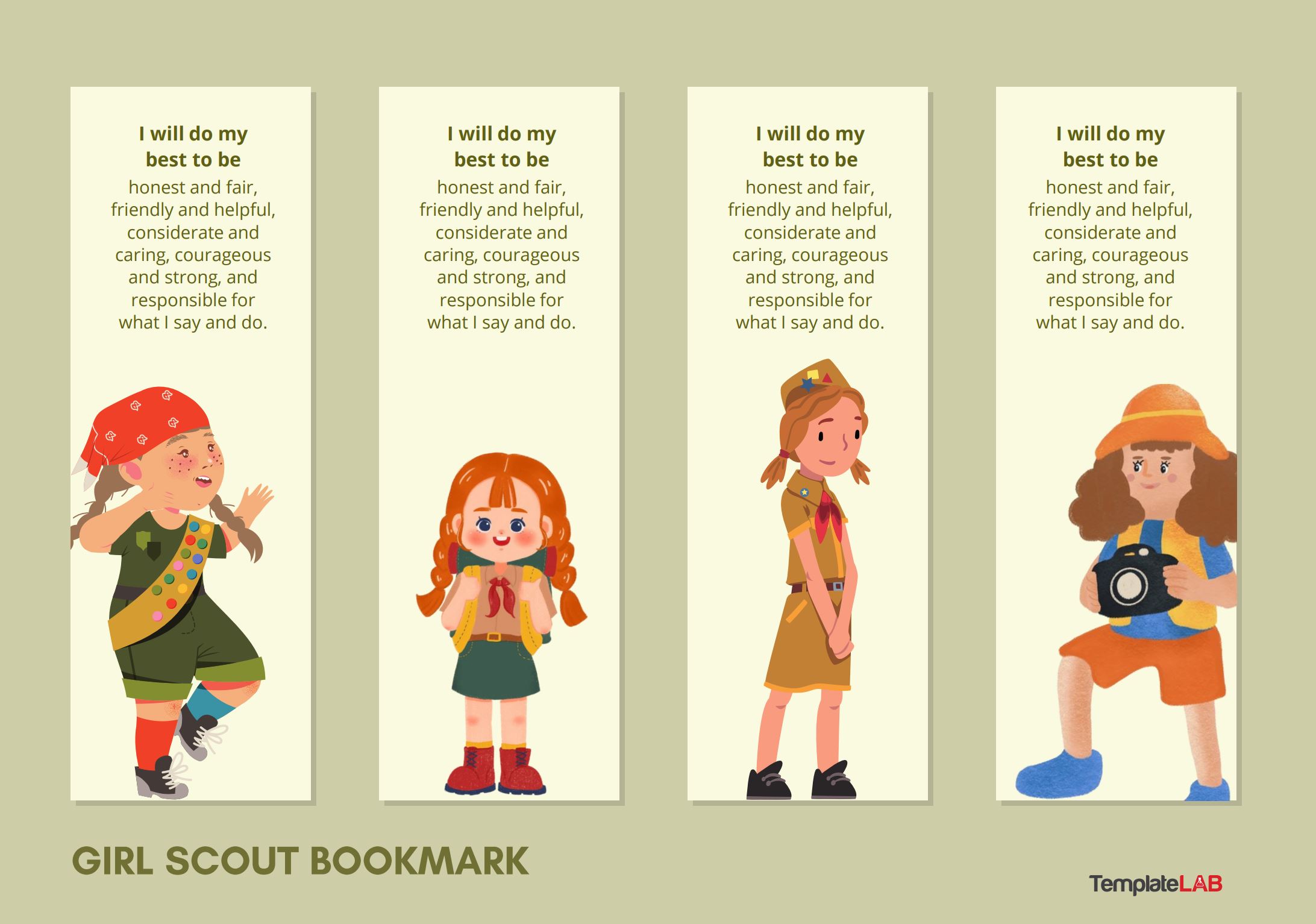 Free Girl Scout Bookmark Template