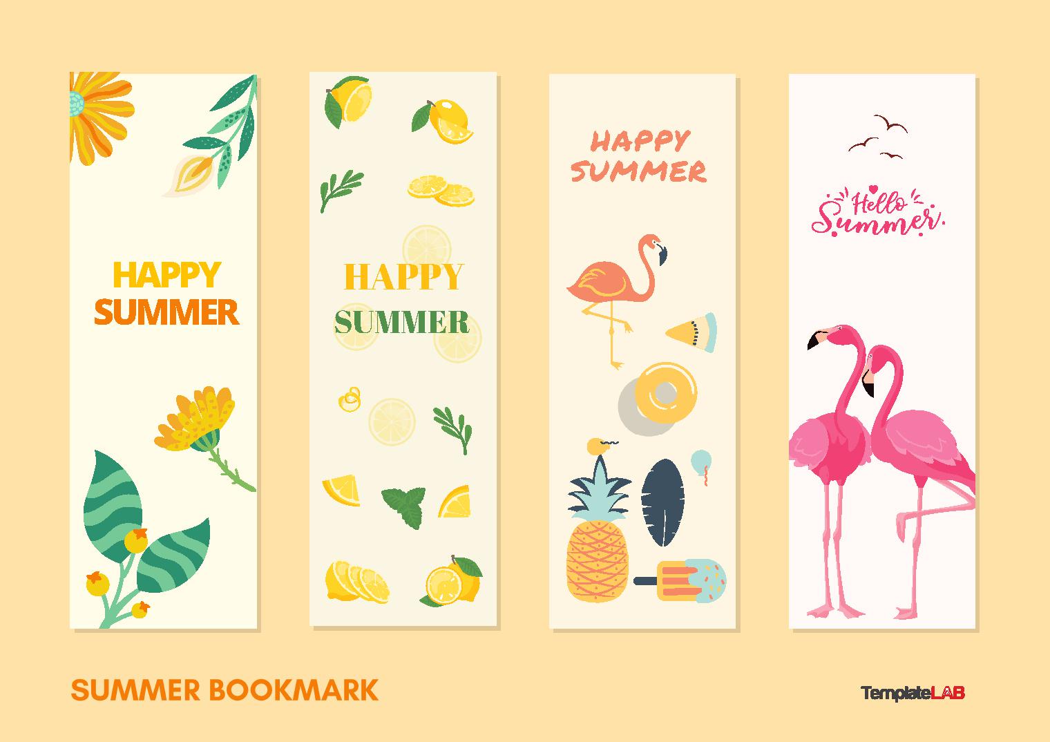 Free Summer Bookmark Template