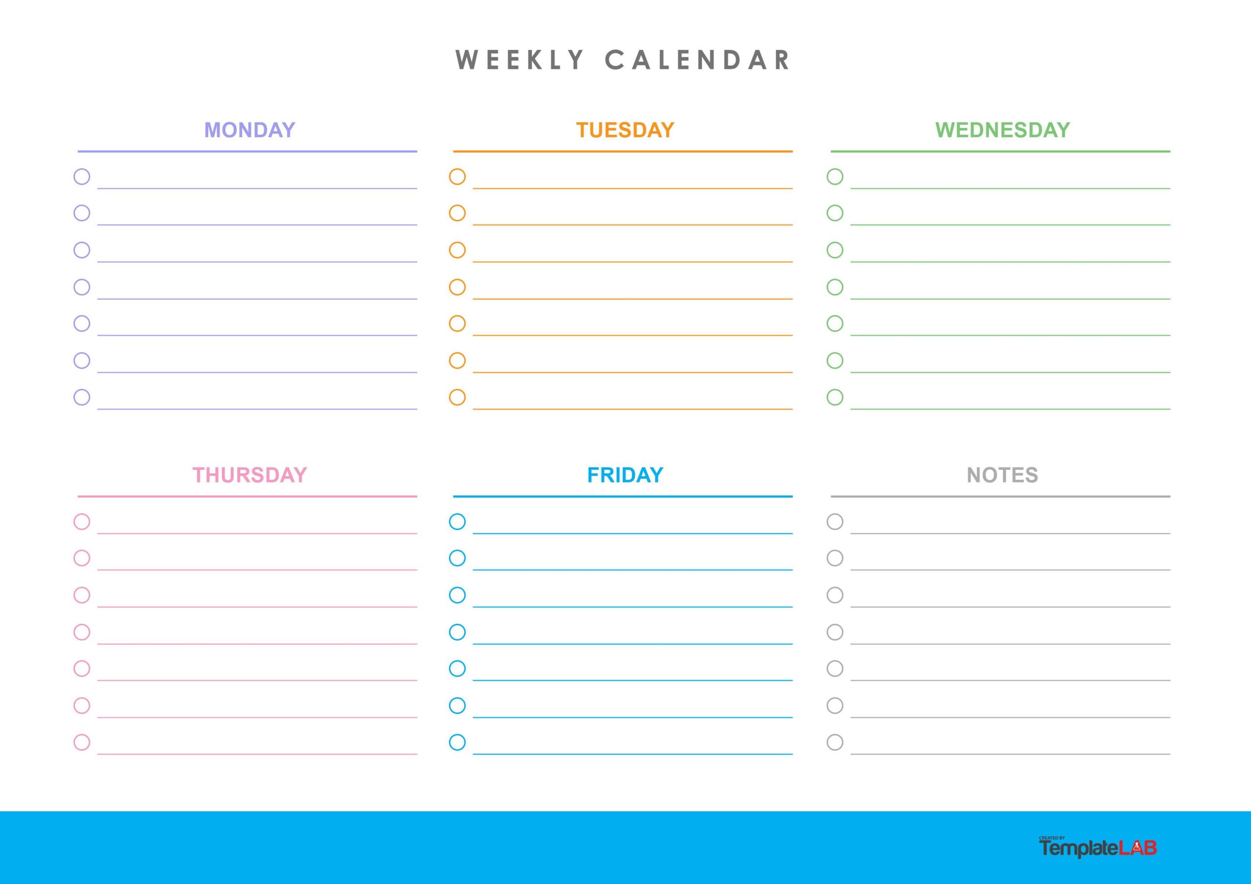 Free 5 Day Weekly Calendar V2
