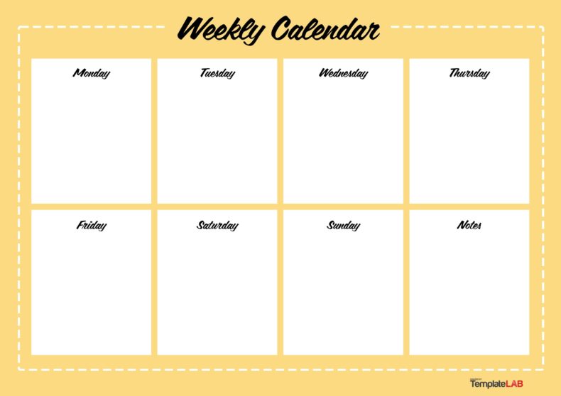 19 Free Weekly Calendar Templates [Word, Excel, PDF]