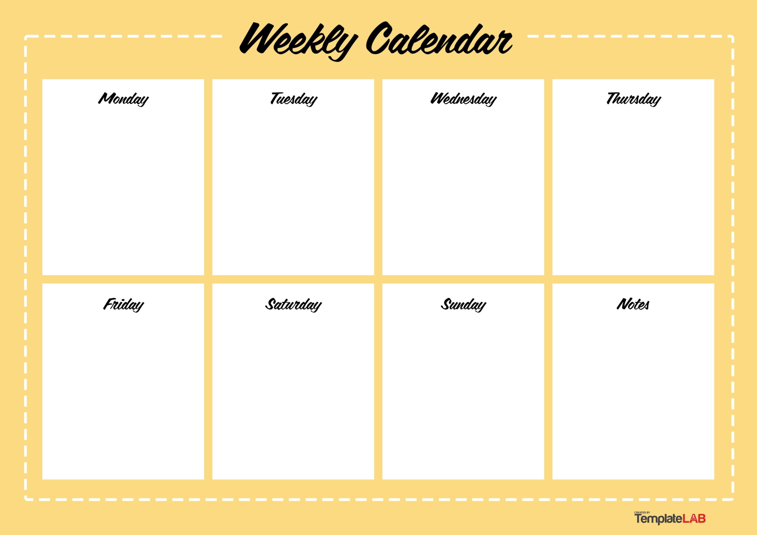 19 Free Weekly Calendar Templates Word Excel PDF 