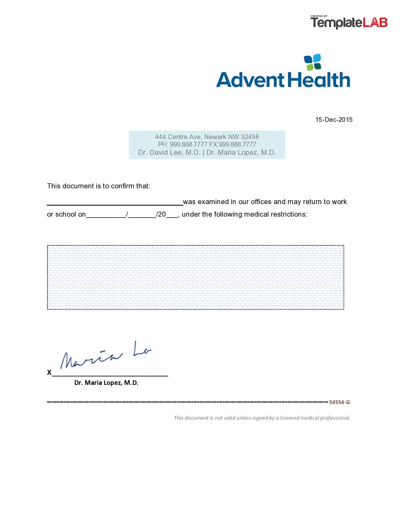 Free Doctor Note Template V09
