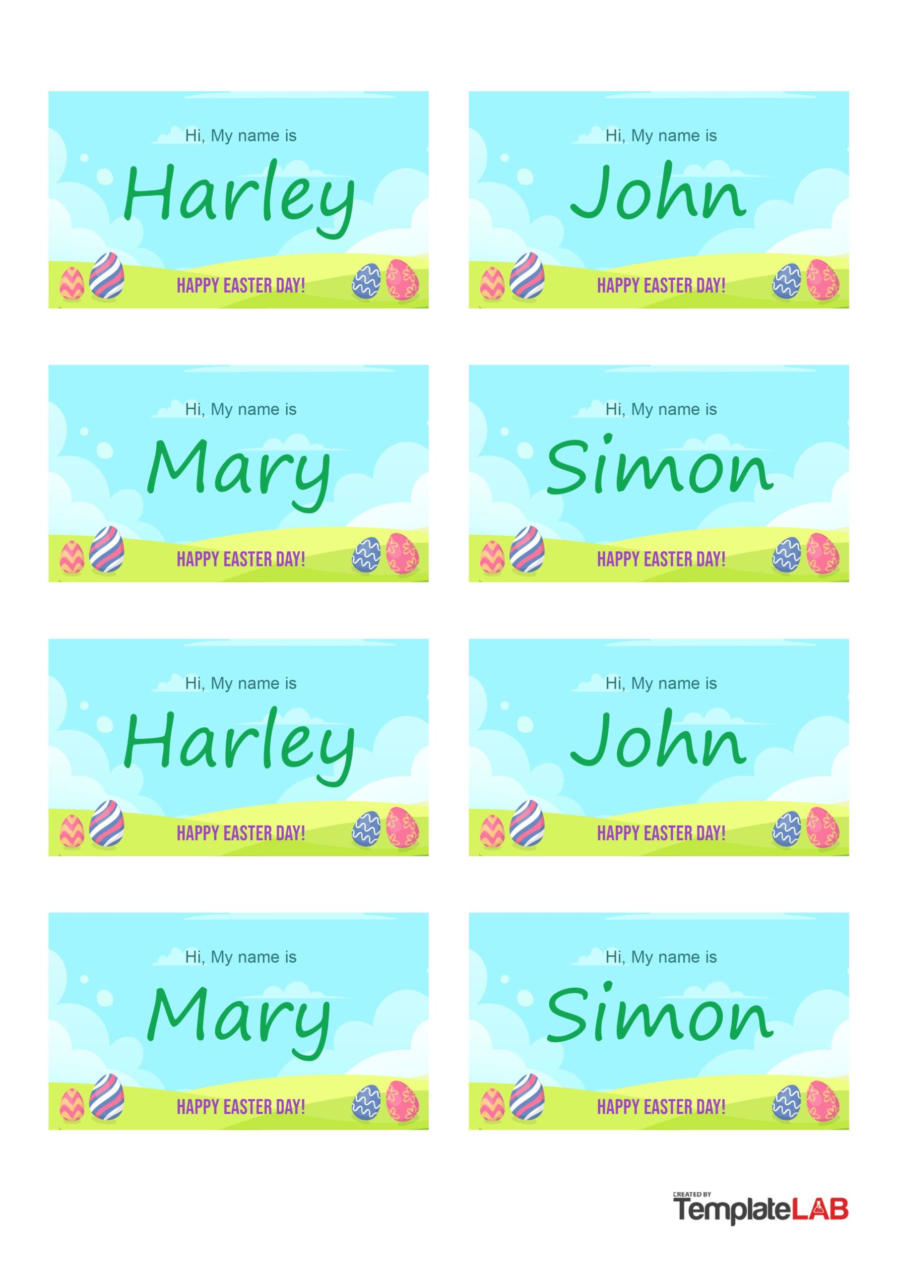 Free Easter Name Tag Template