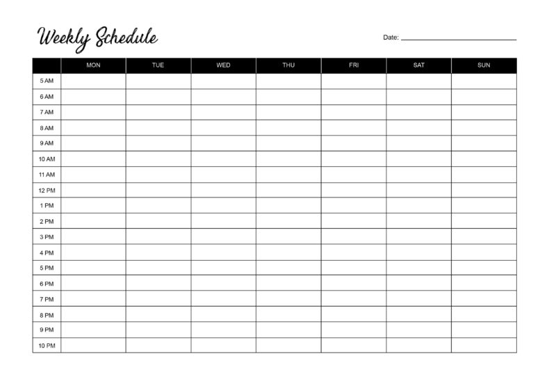 19 Free Weekly Calendar Templates [Word, Excel, PDF]
