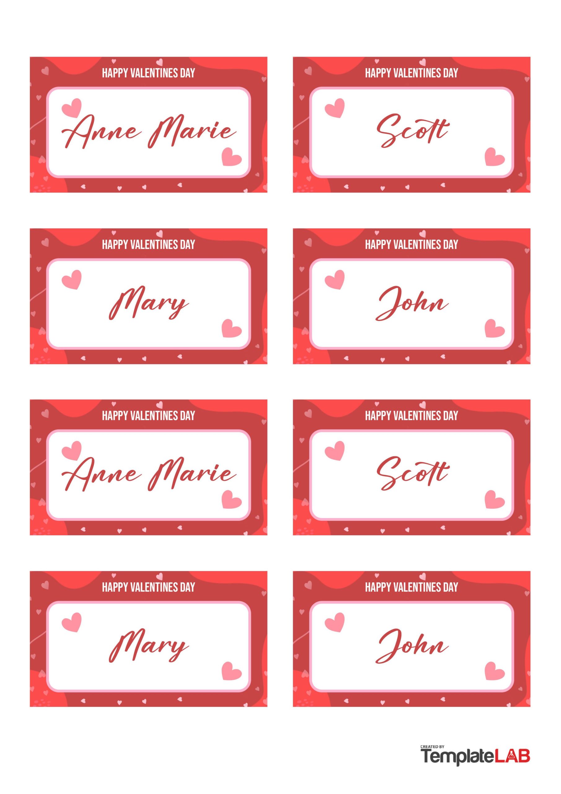 Free Valentines Day Name Tag Template