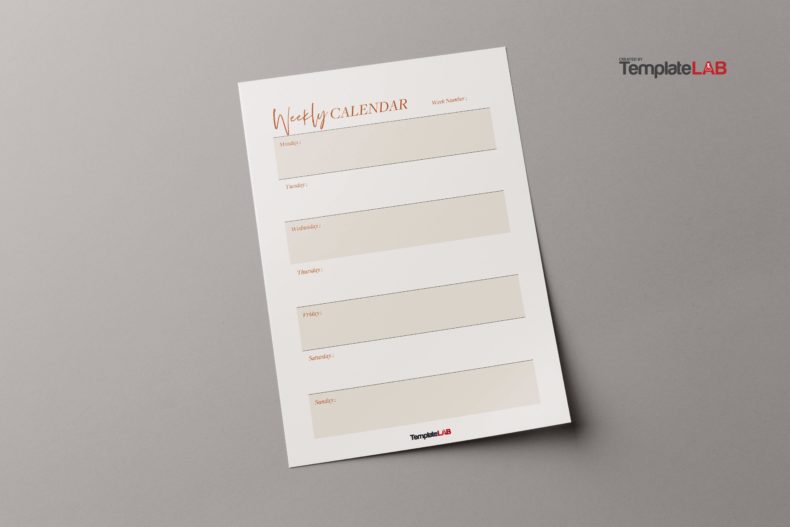 19 Free Weekly Calendar Templates [Word, Excel, PDF]