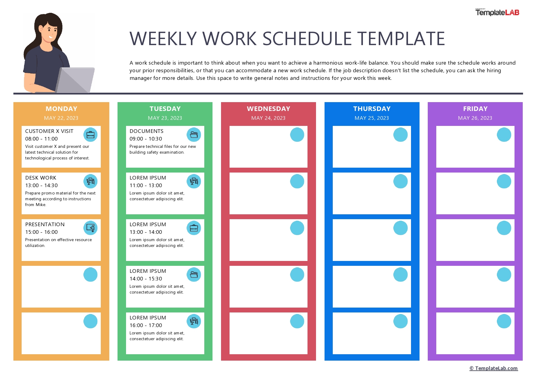 Free Weekly Work Schedule Template