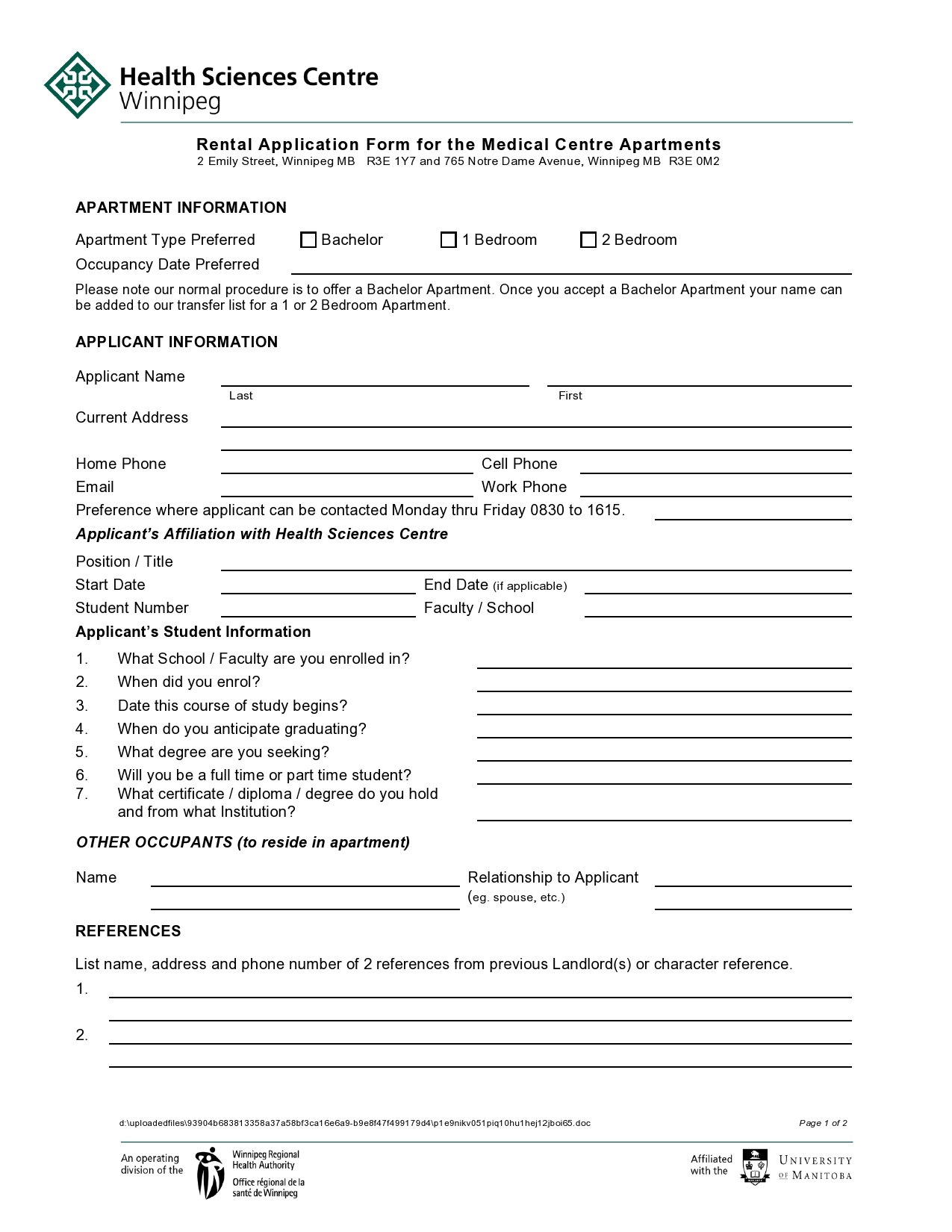 Free rental application form 02