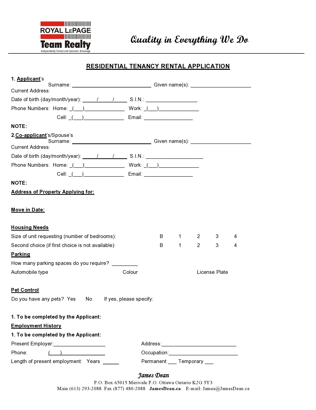 Free rental application form 08