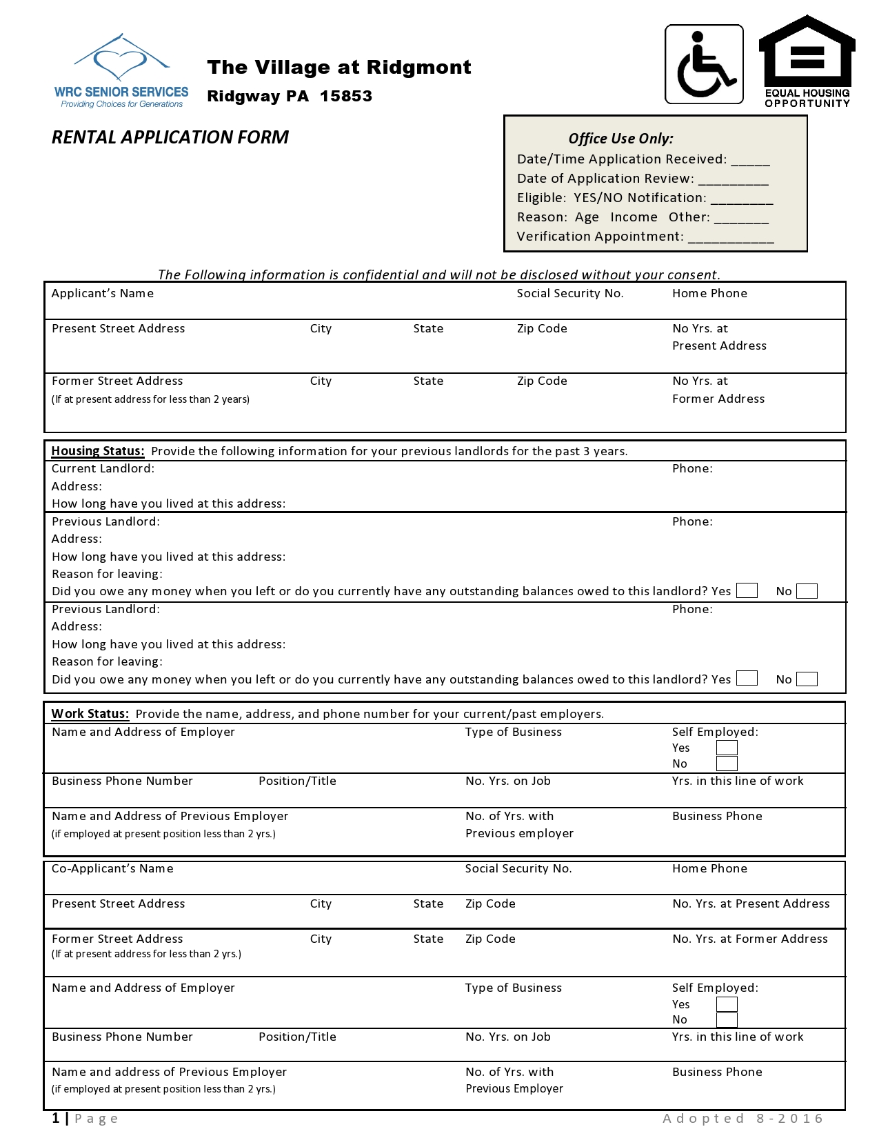 Free rental application form 16