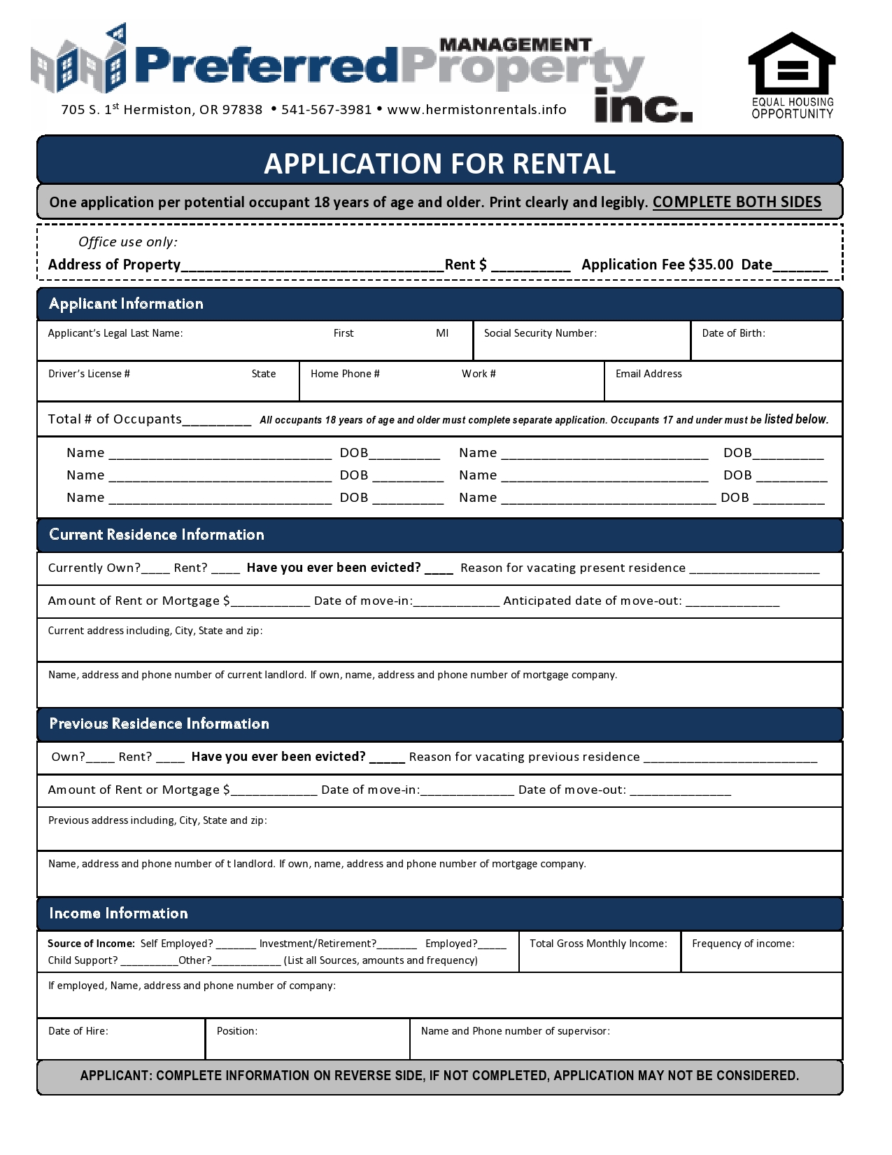 Free rental application form 19