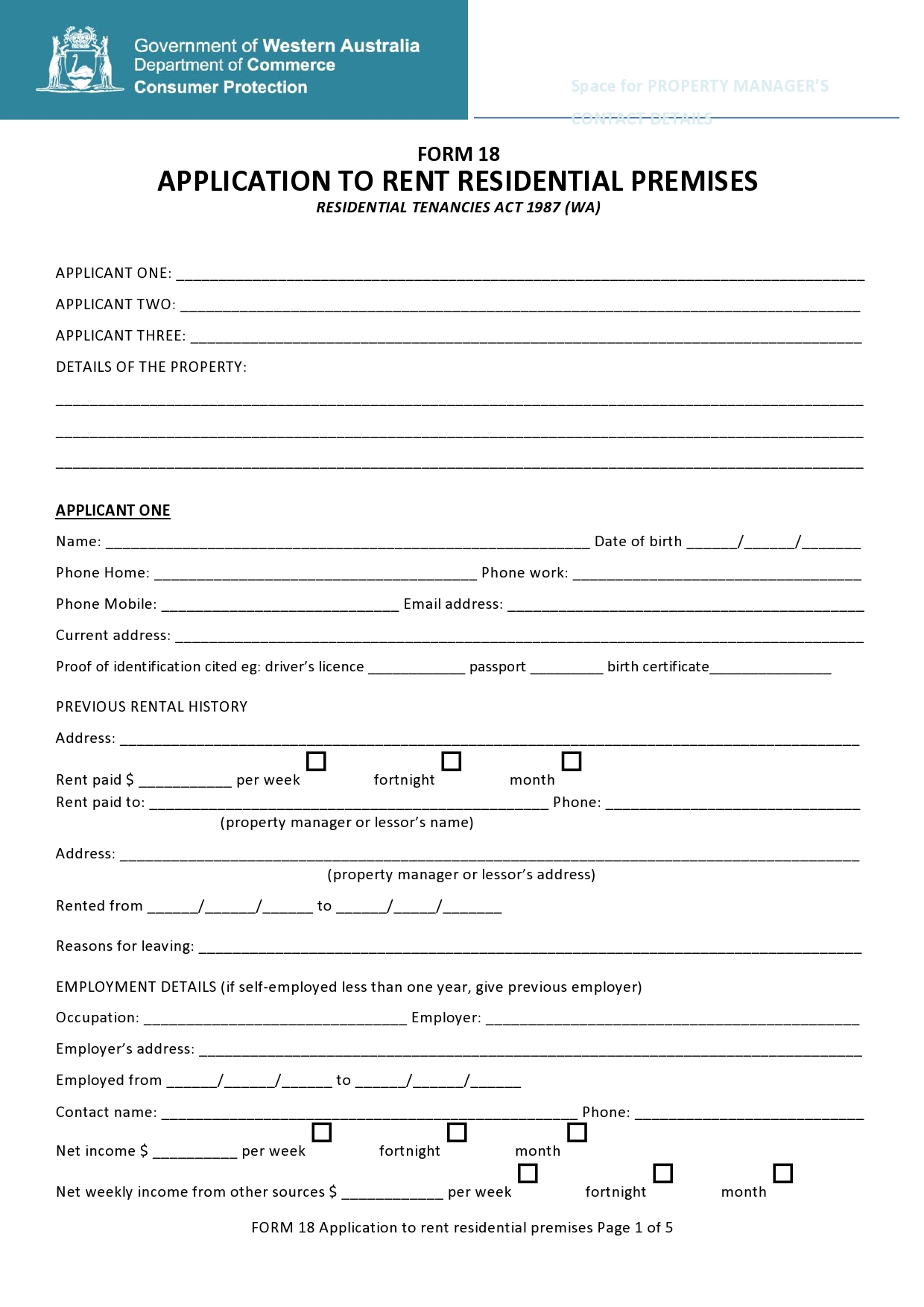 Free rental application form 23