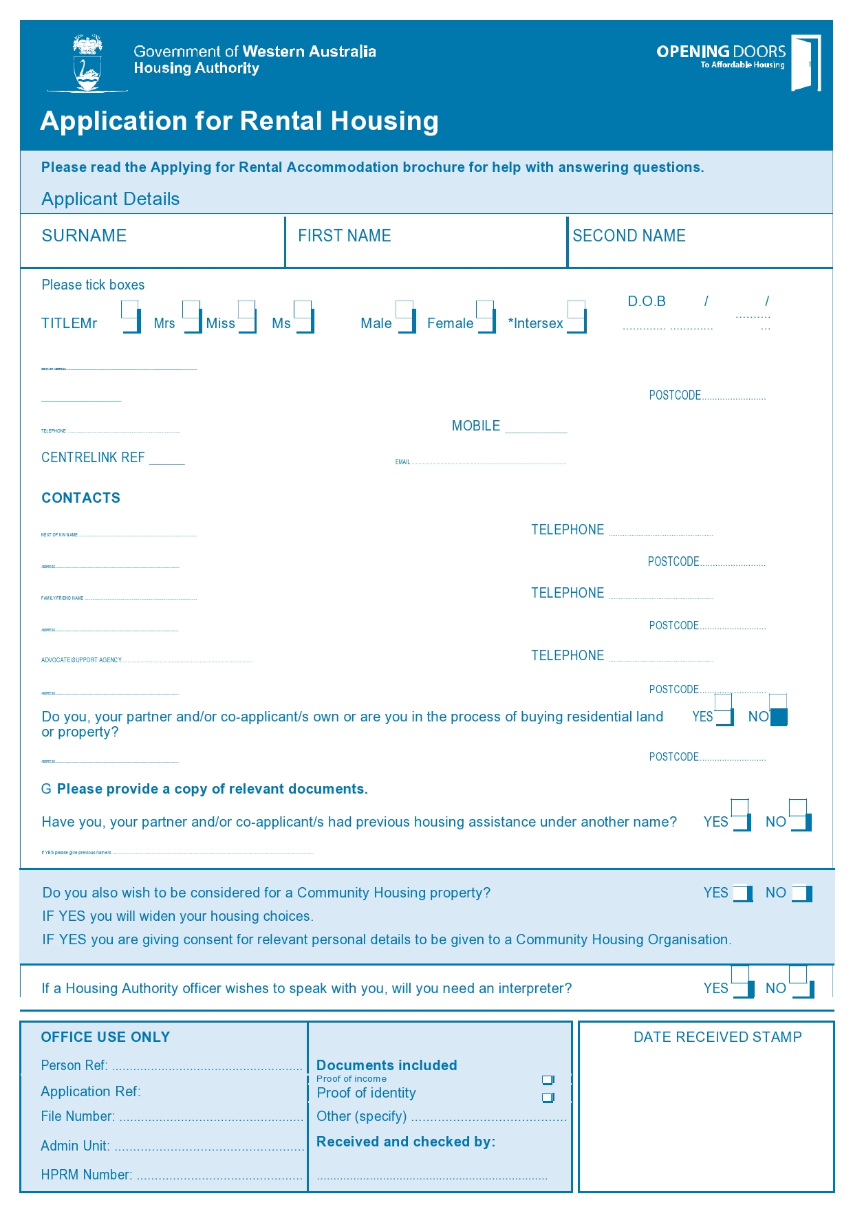 Free rental application form 26