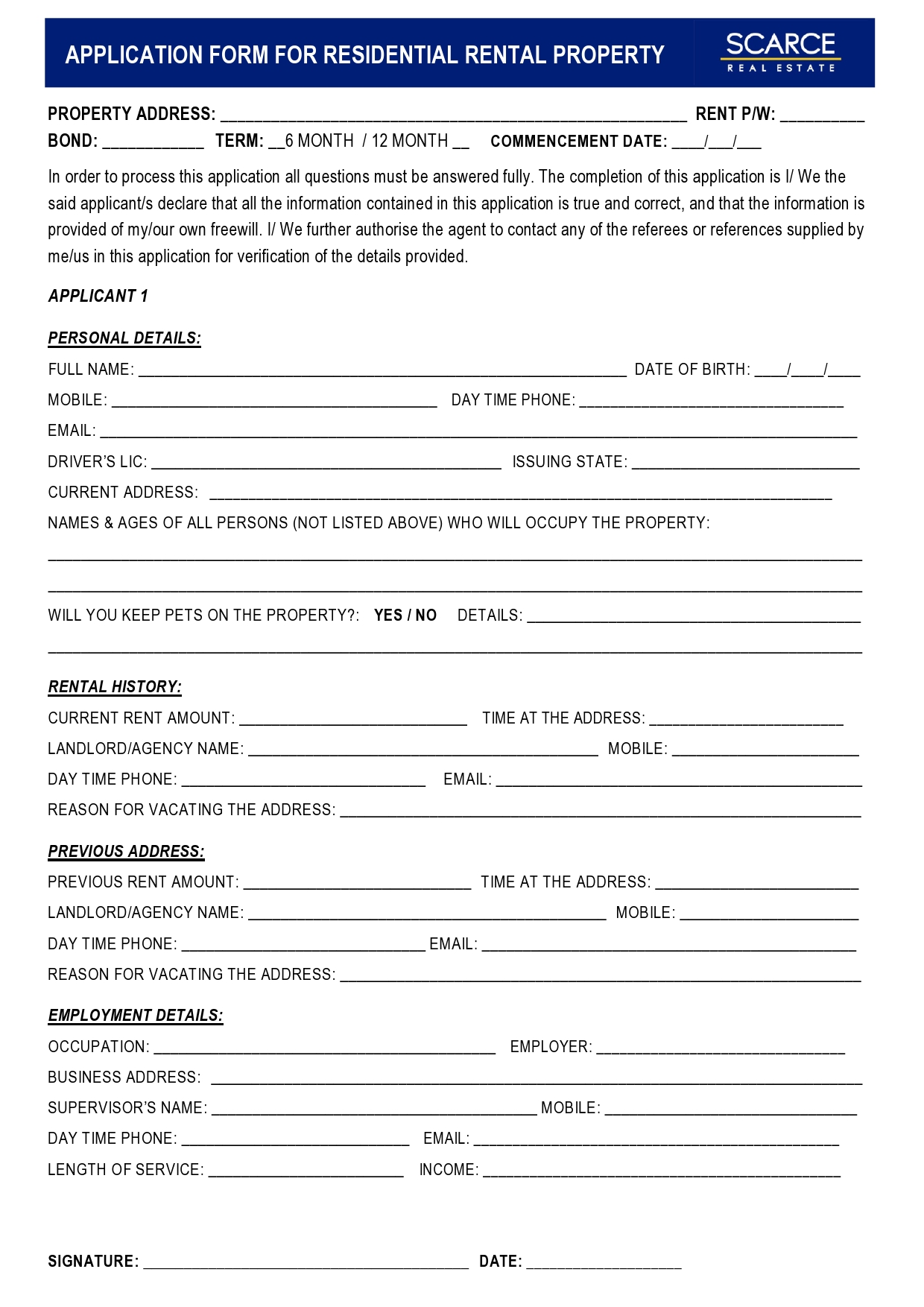 Free rental application form 29