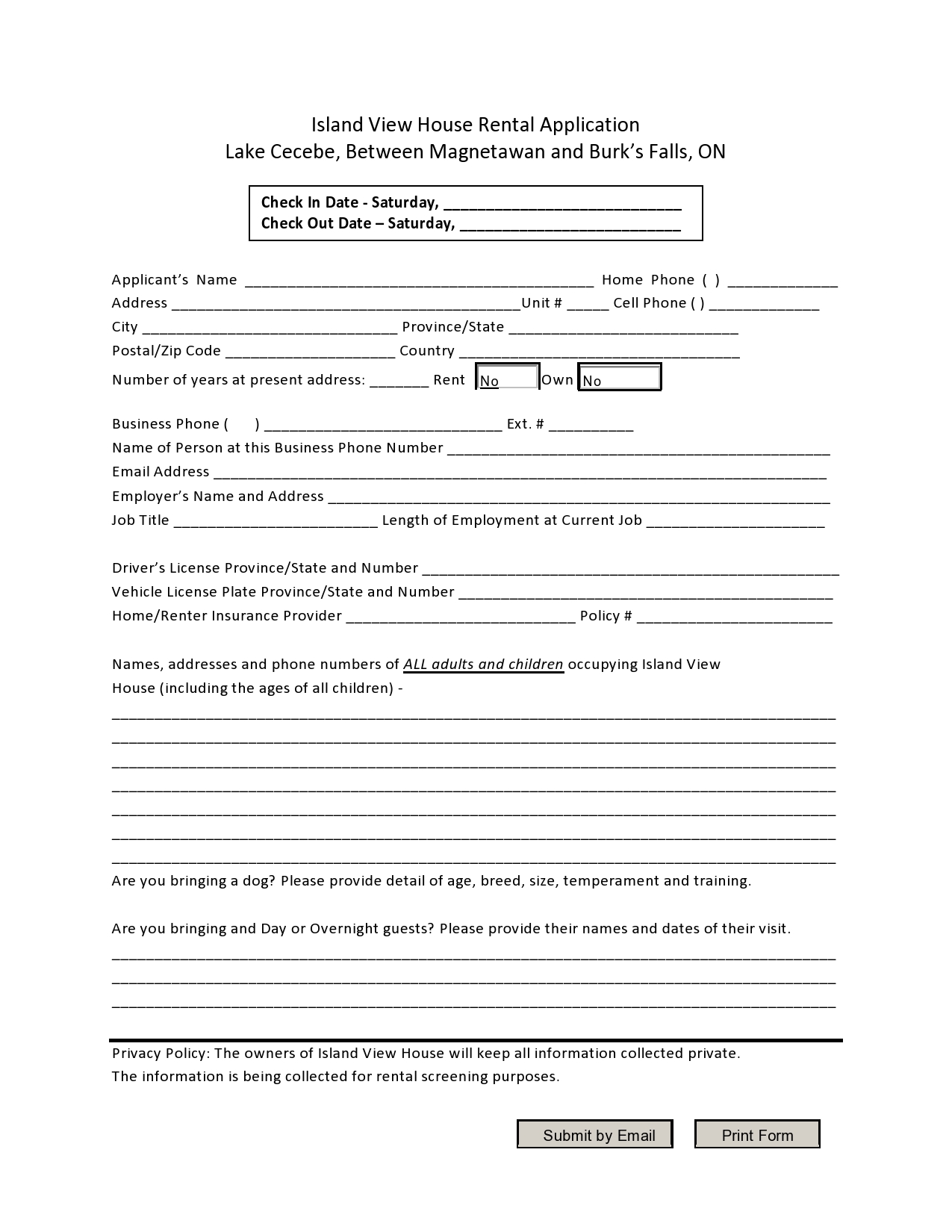 Free rental application form 31