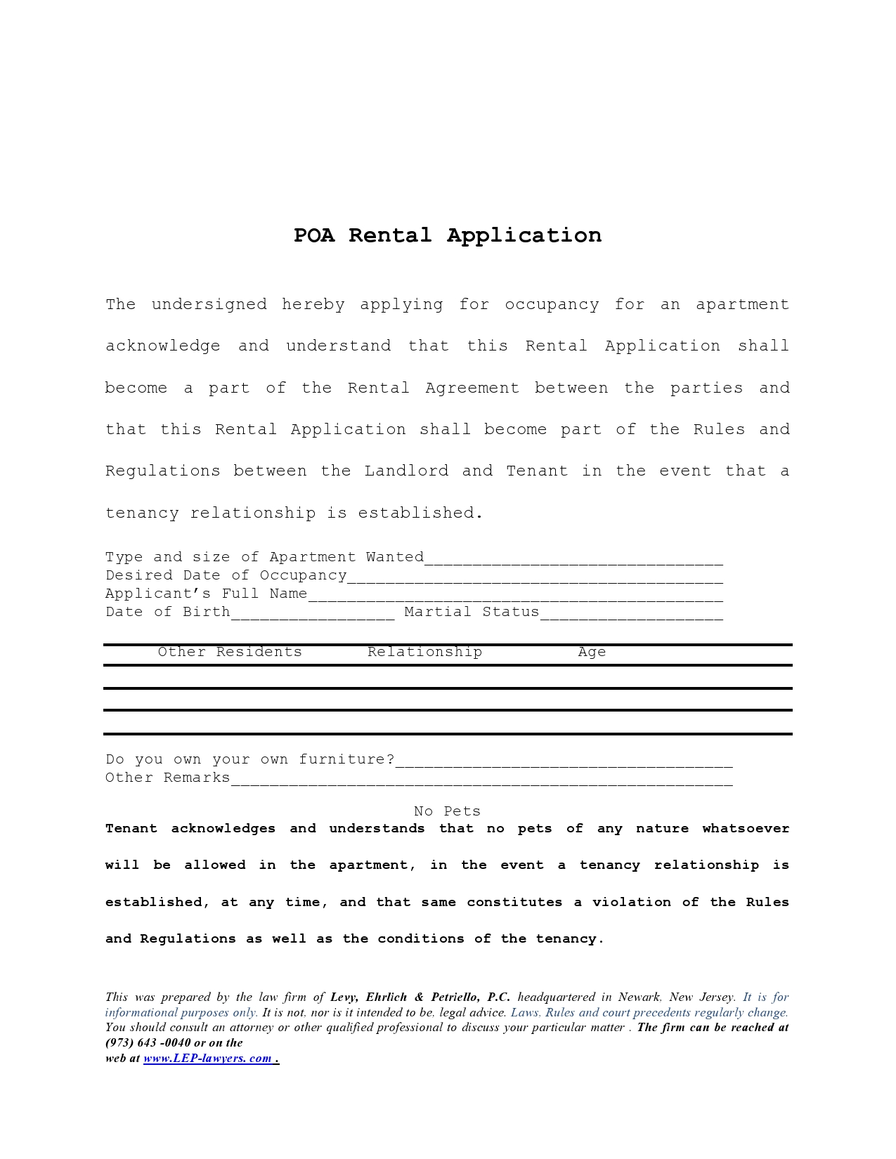 Free rental application form 34