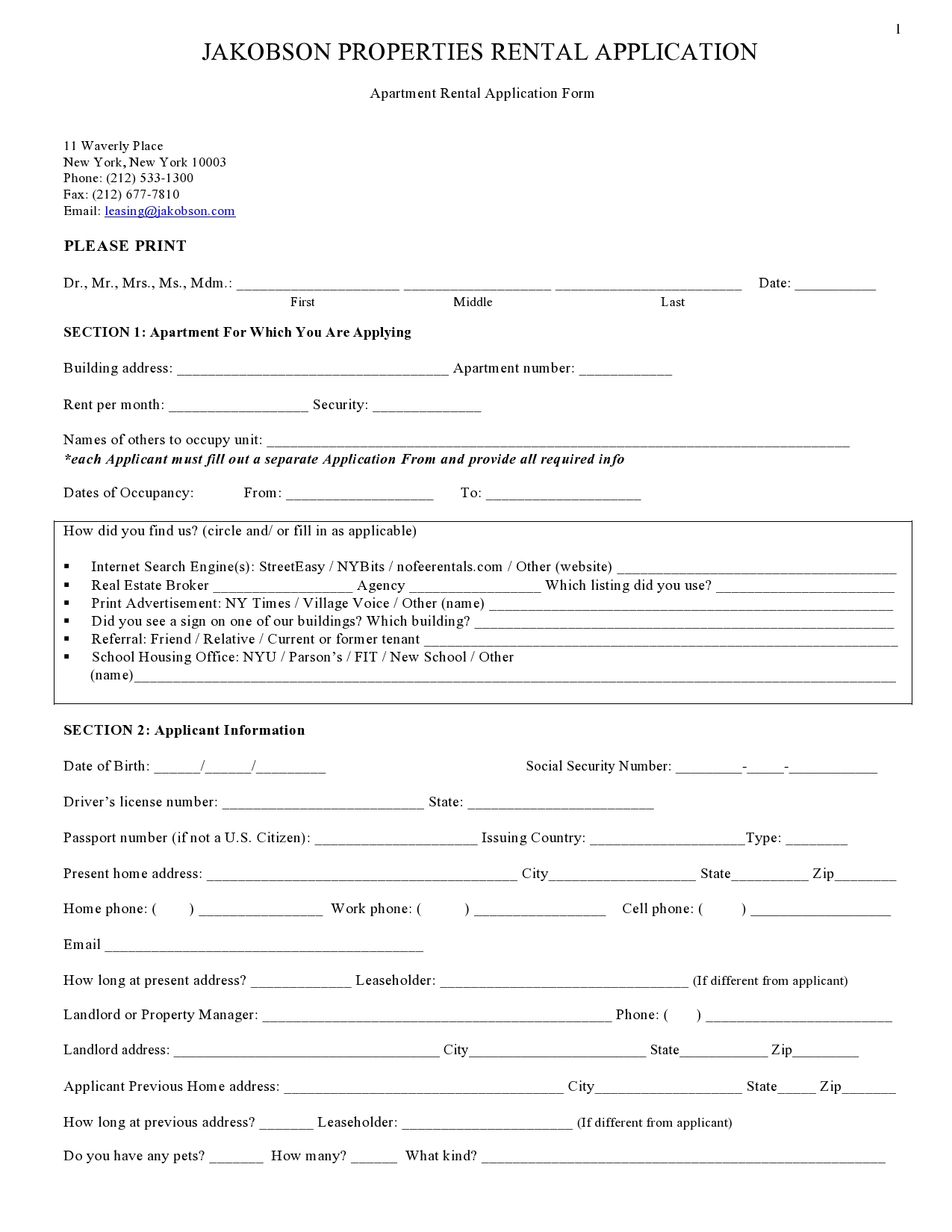 Free rental application form 38