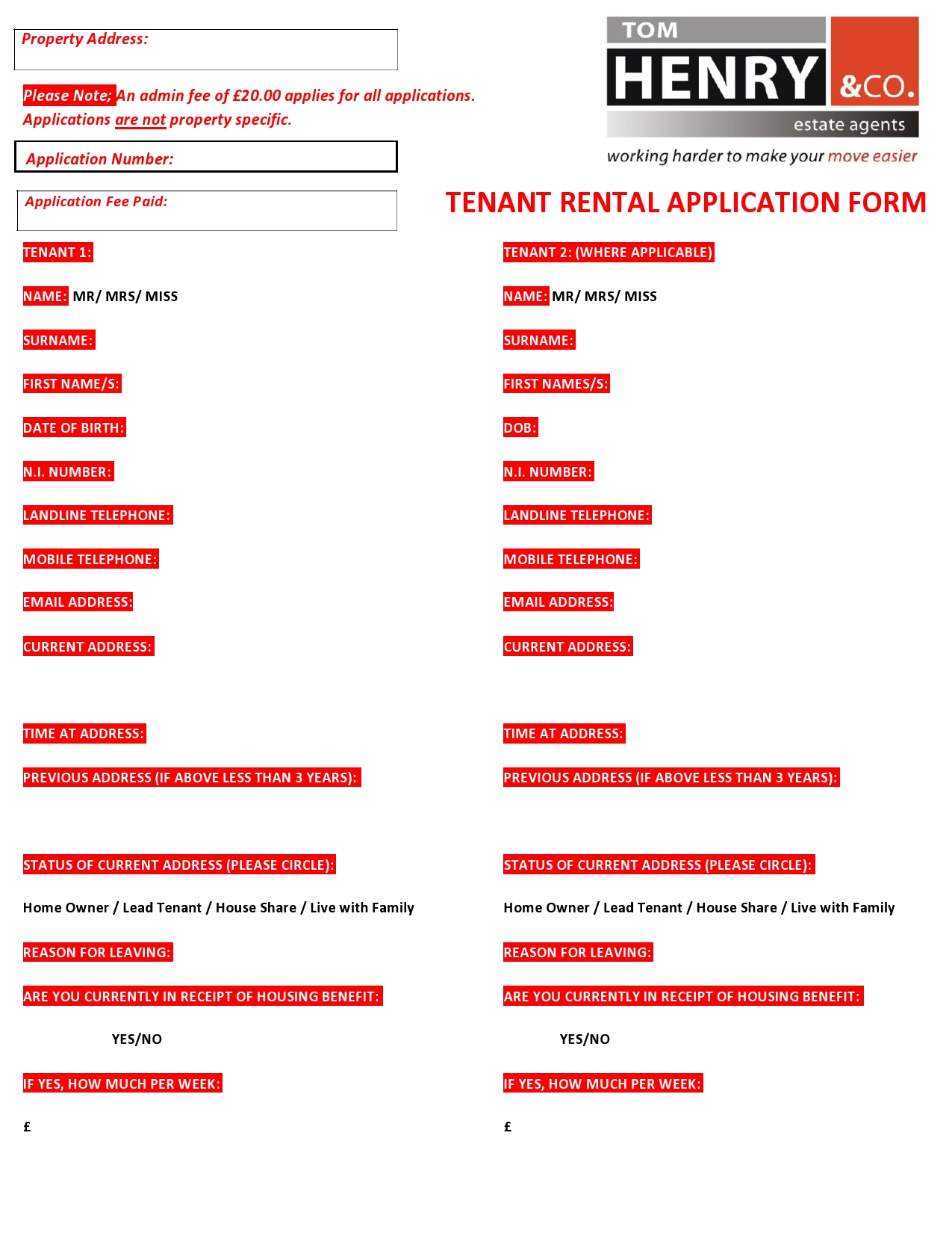 Free rental application form 39