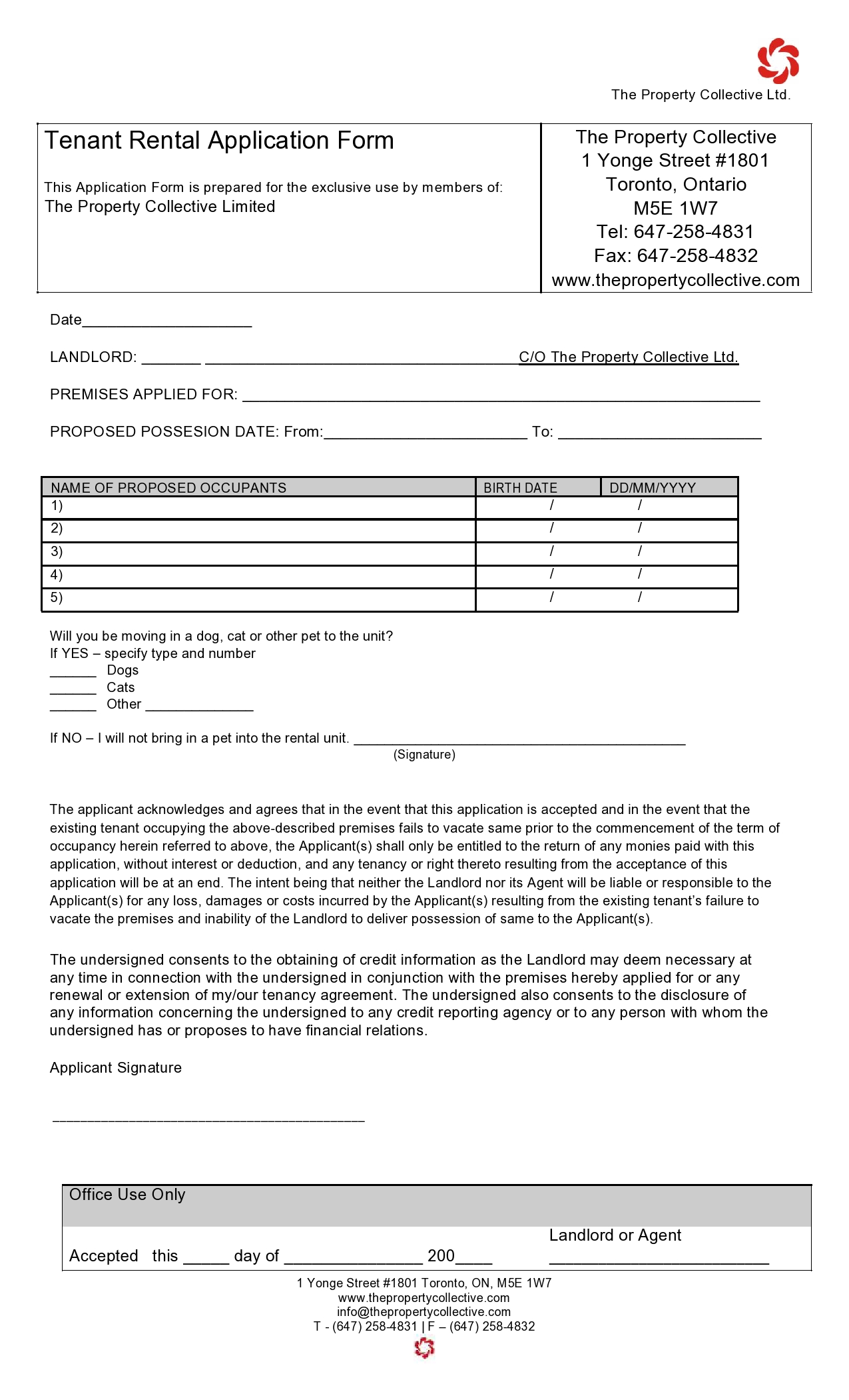 Free rental application form 44