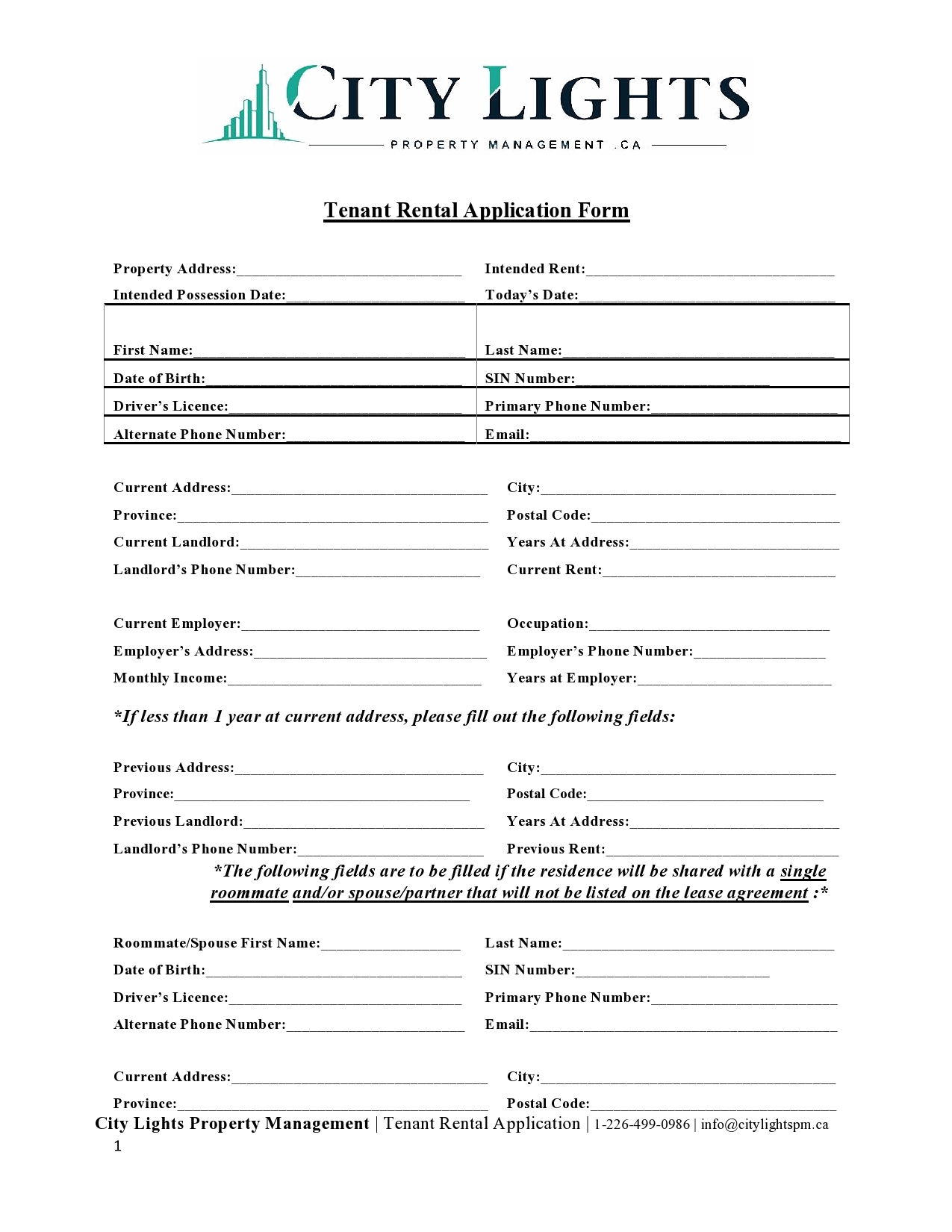 Free rental application form 48
