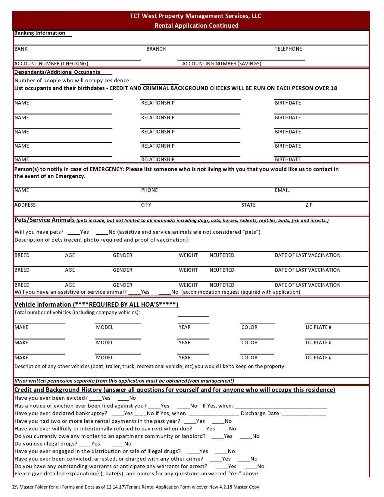 Free rental application form 49