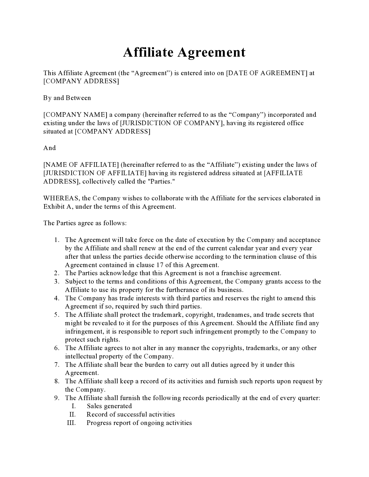 Free affiliate agreement 02