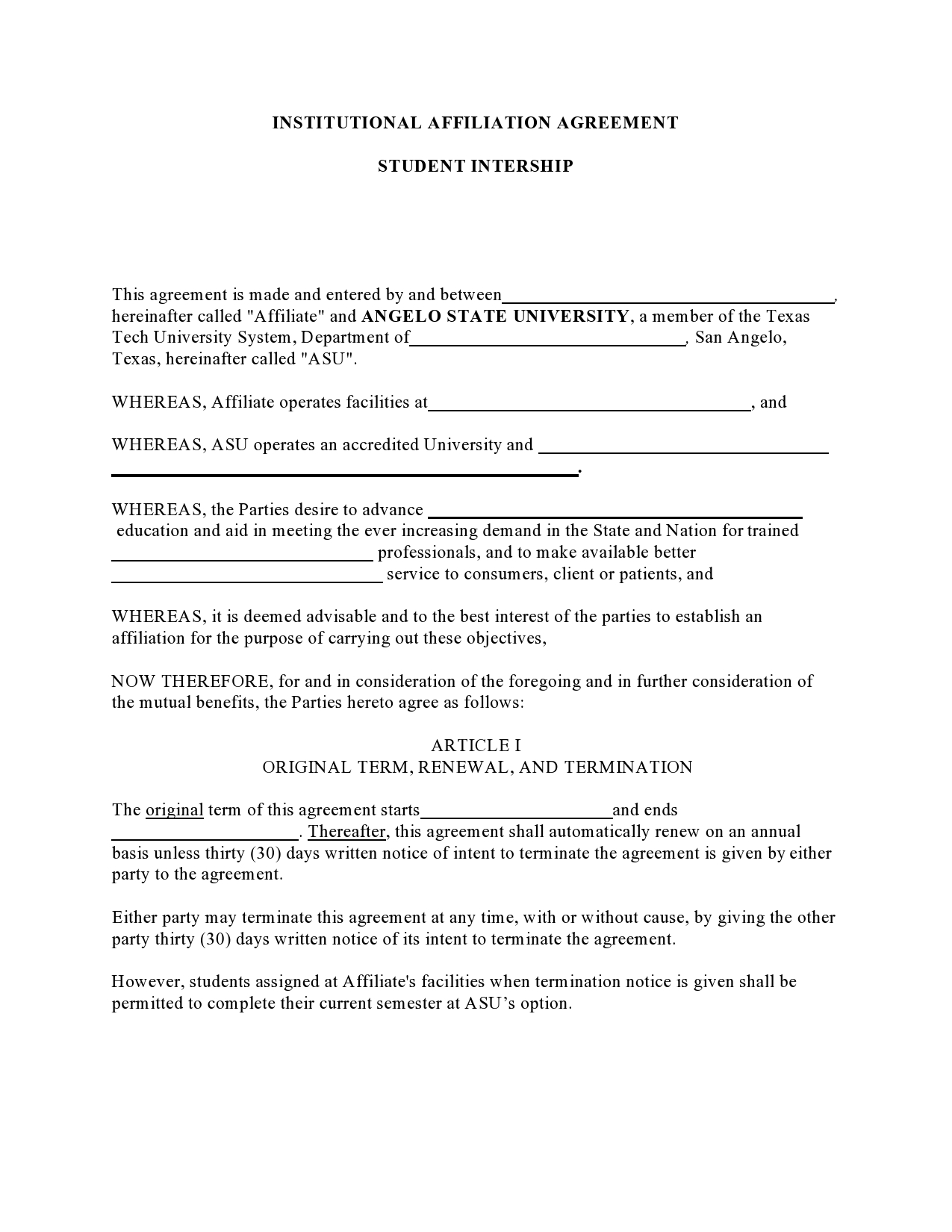 Free affiliate agreement 31