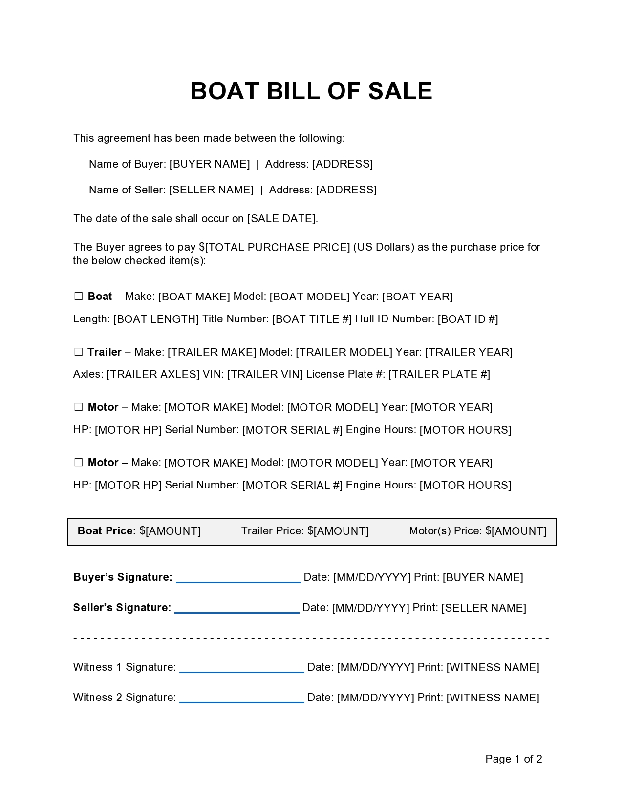 Free boat bill of sale 04