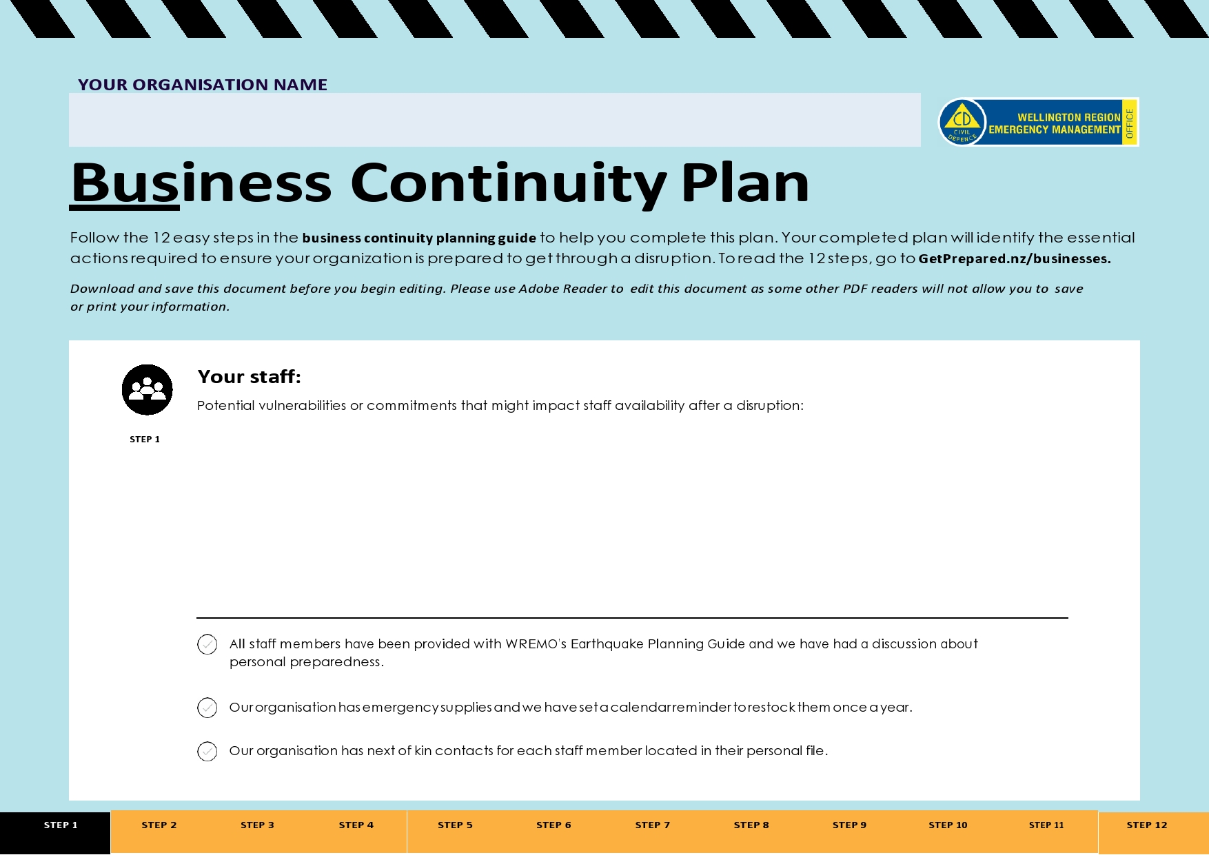 Free business continuity plan template 16