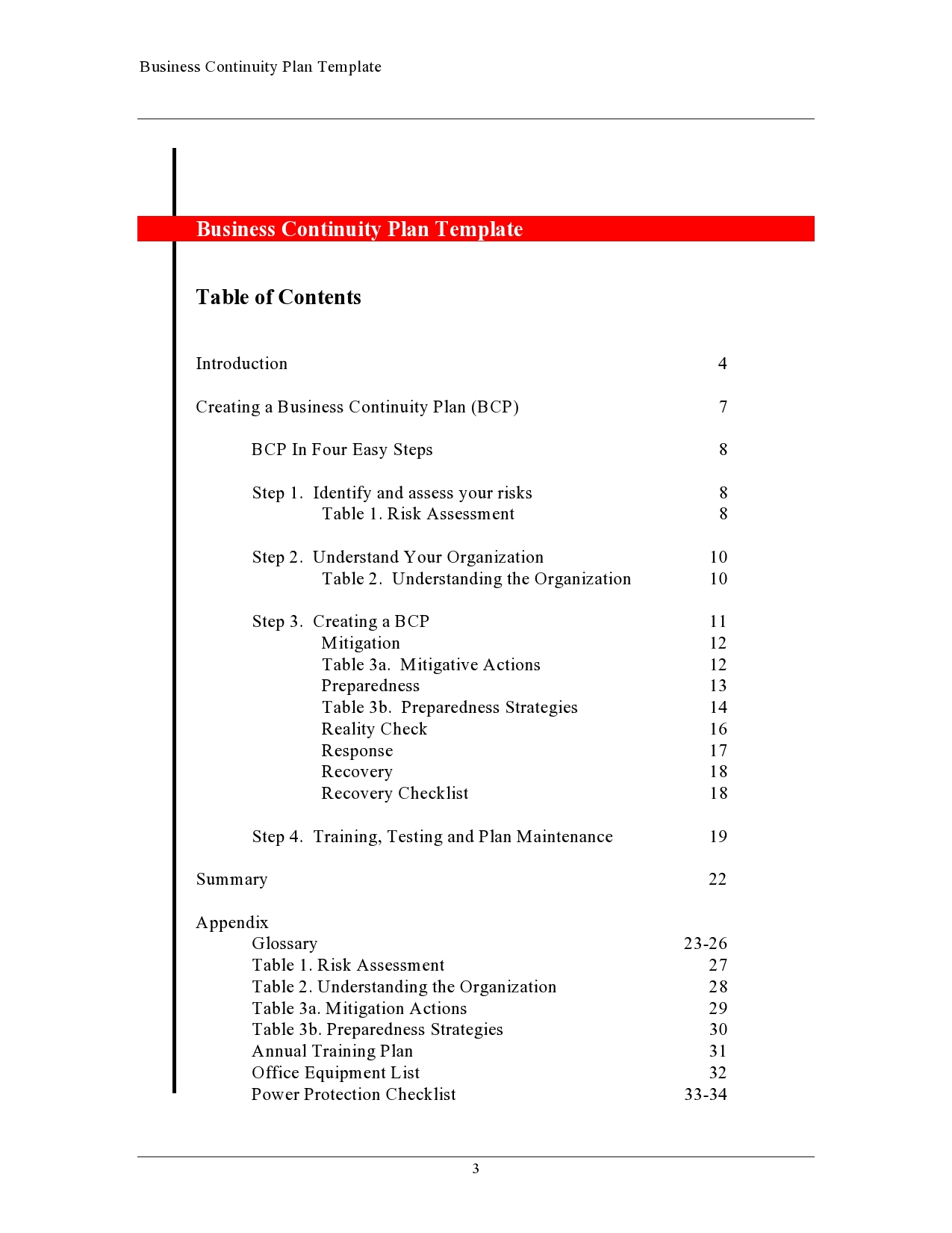Free business continuity plan template 17