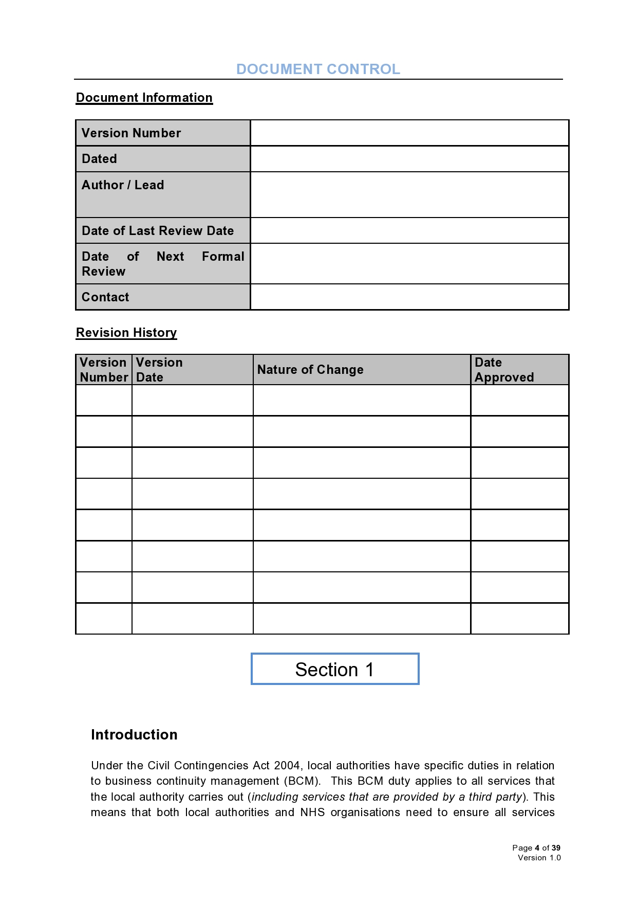 Free business continuity plan template 29
