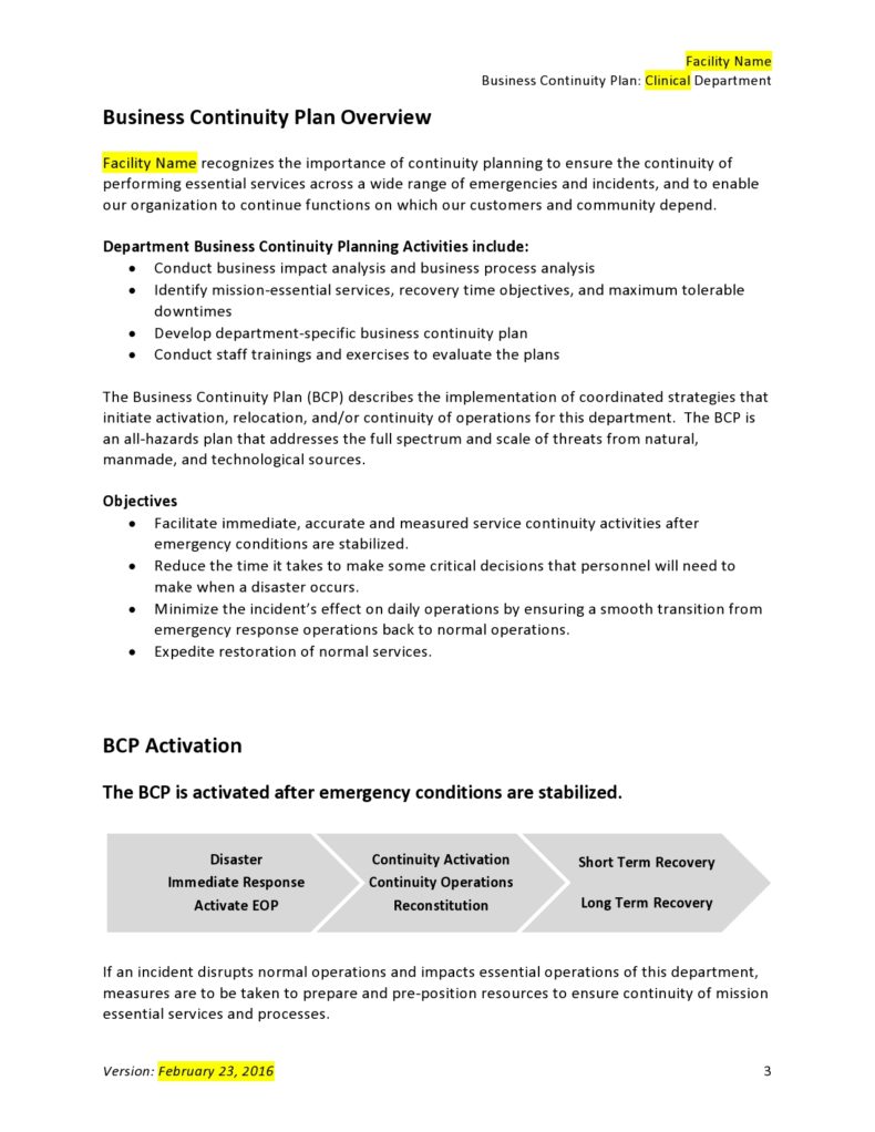 46 Best Business Continuity Plan Templates Word PDF 46 Best Business Continuity Plan Templates Word PDF