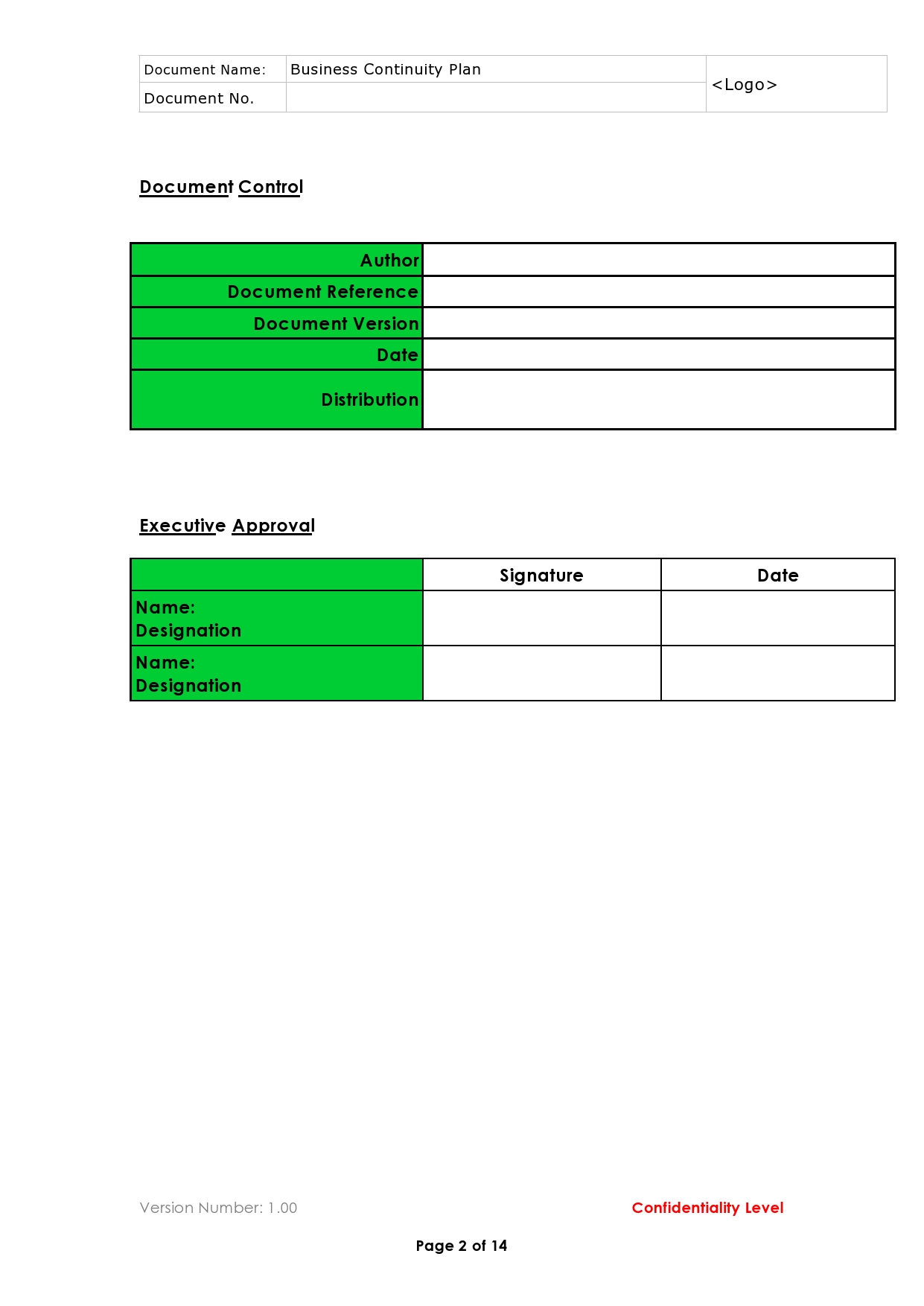 Free business continuity plan template 43