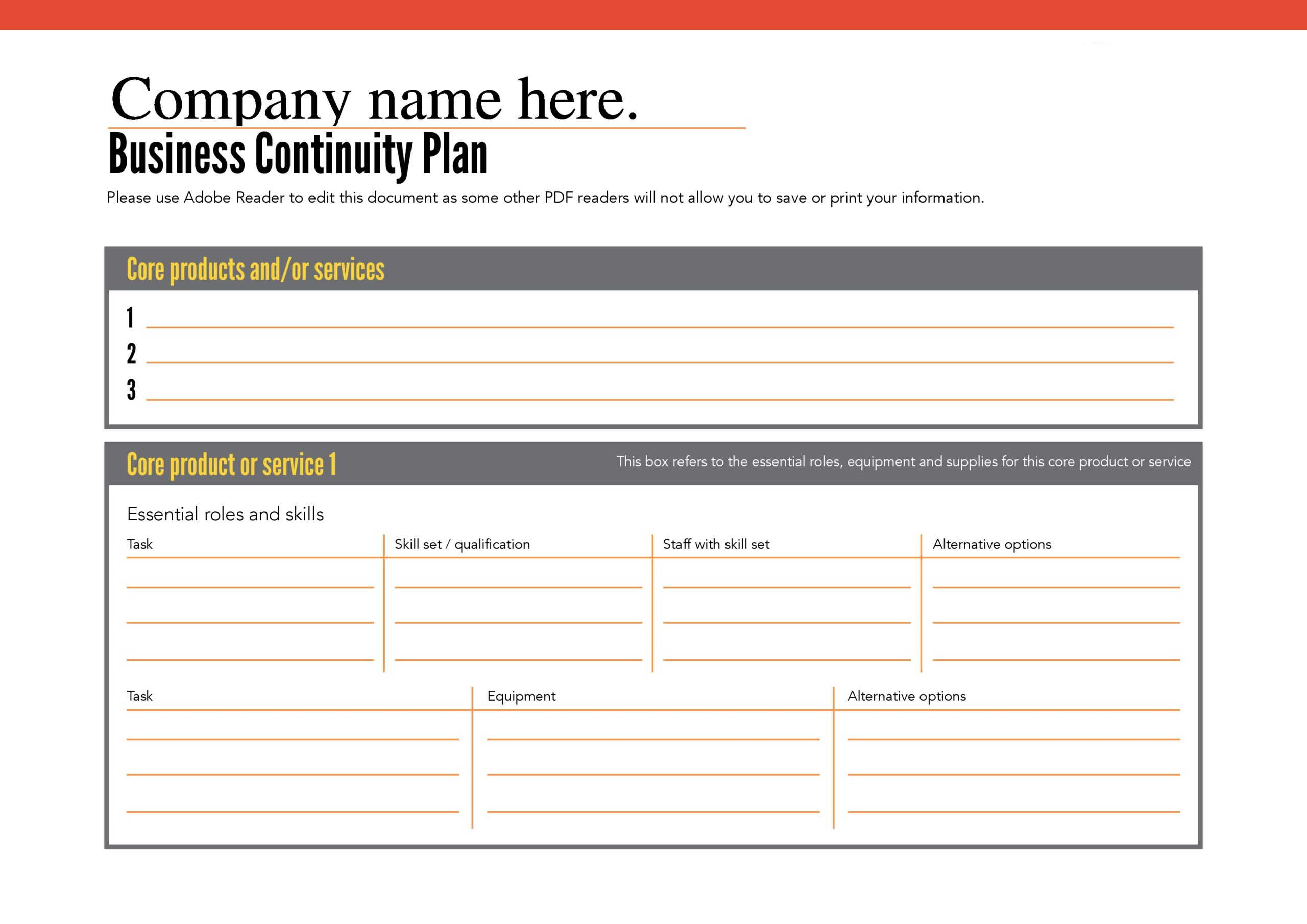 Free business continuity plan template 46