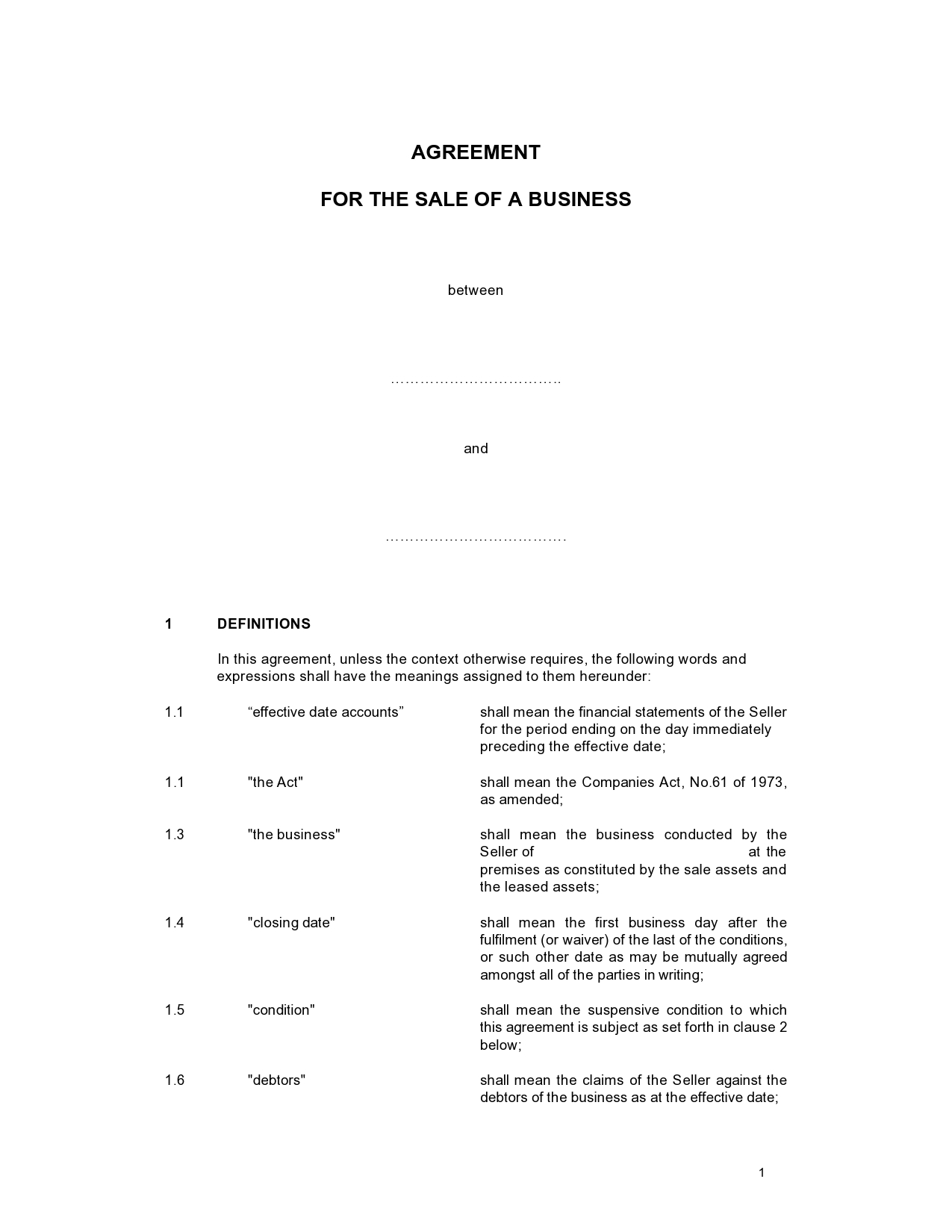 Free business purchase agreement 19