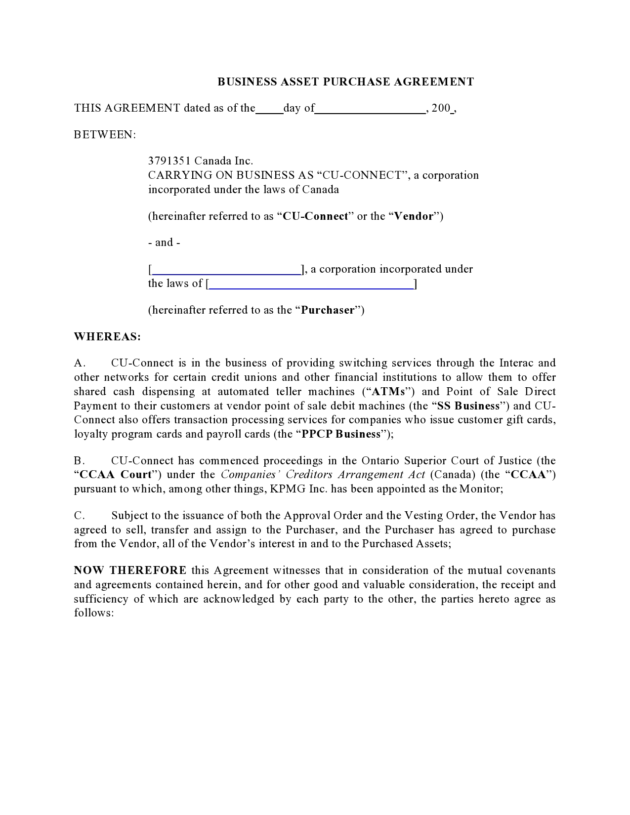 Free business purchase agreement 20
