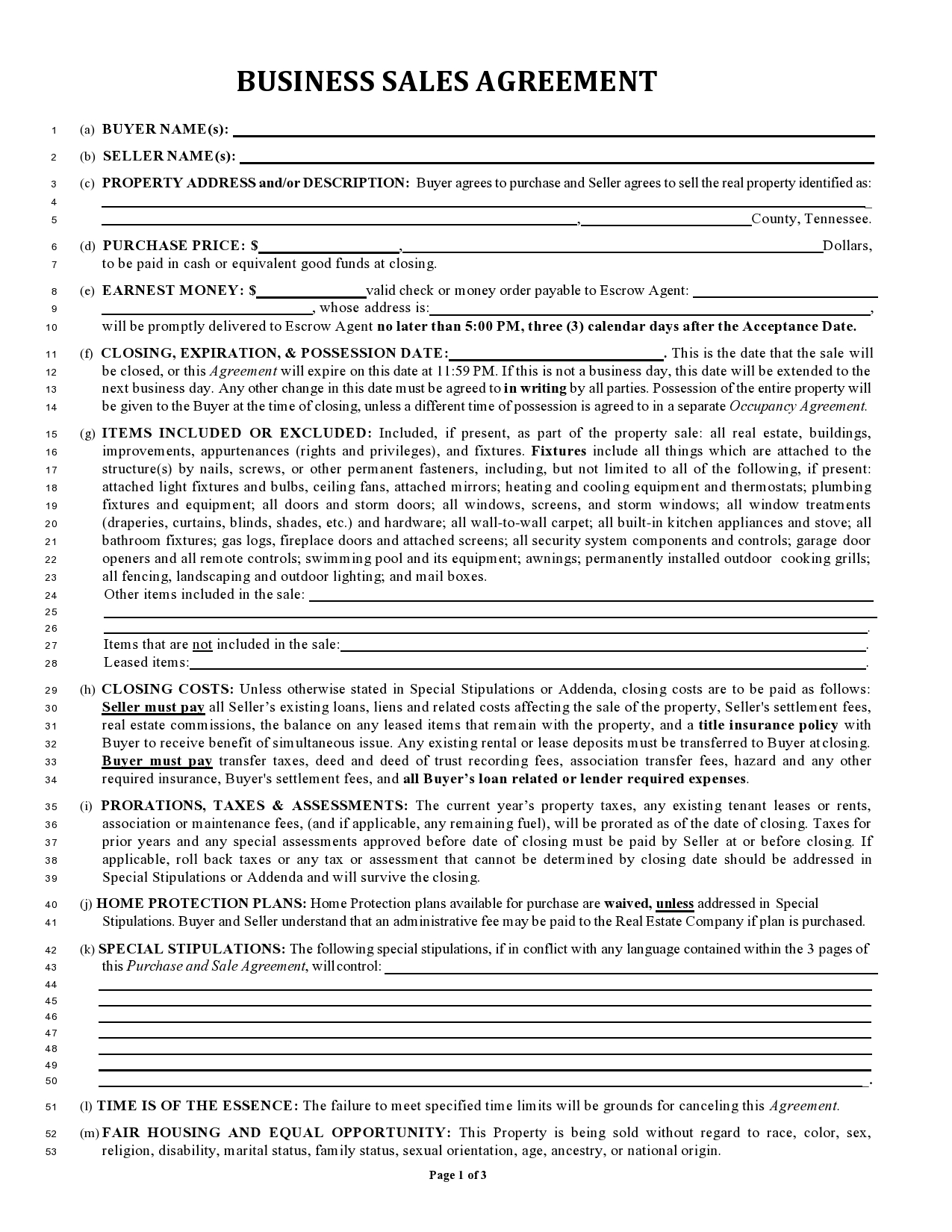 Free business purchase agreement 24